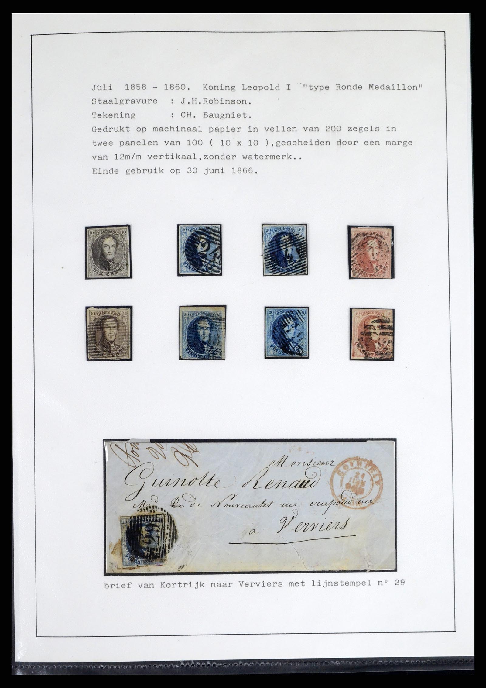 38033 0006 - Postzegelverzameling 38033 België klassiek 1849-1905.