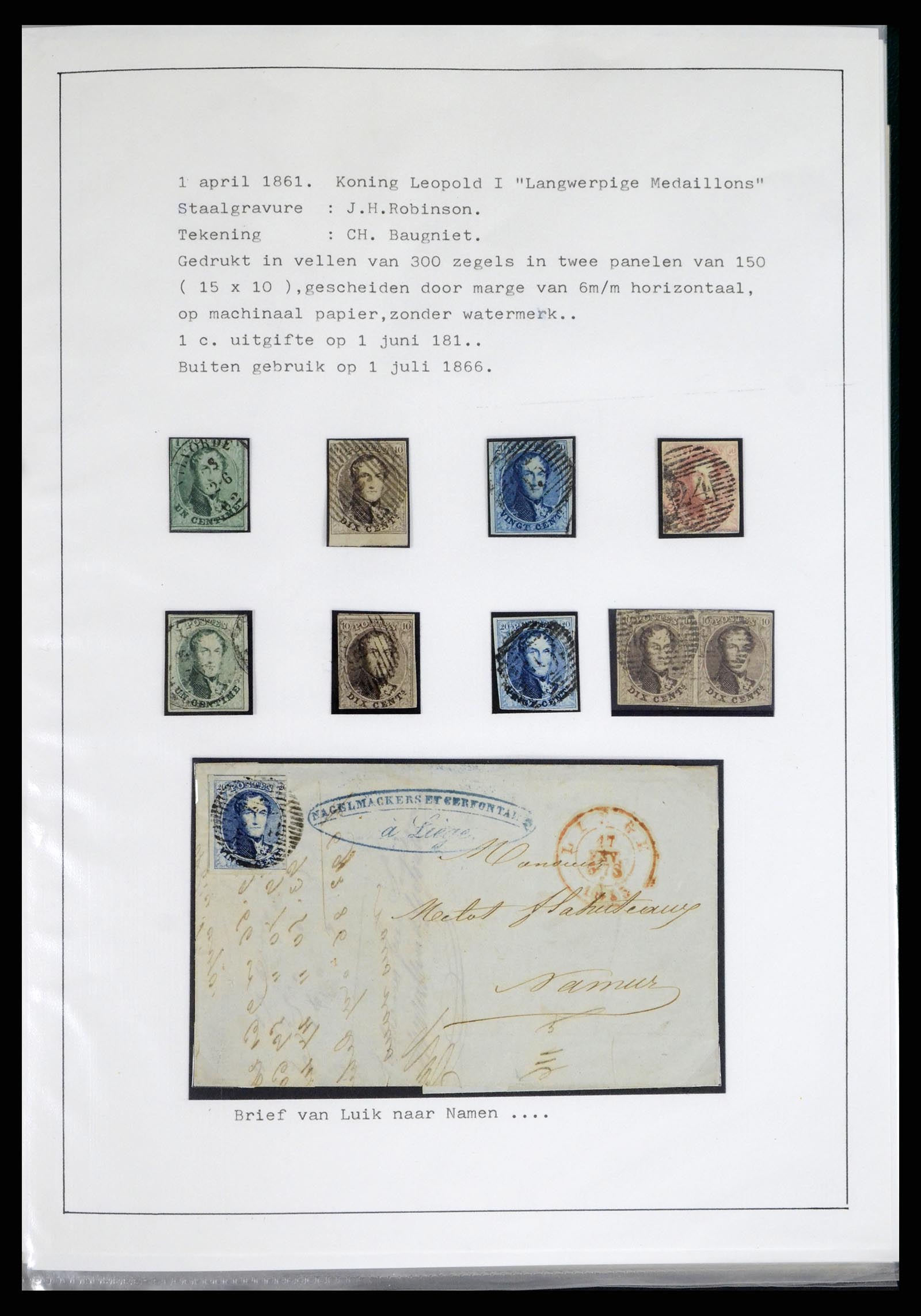 38033 0007 - Postzegelverzameling 38033 België klassiek 1849-1905.