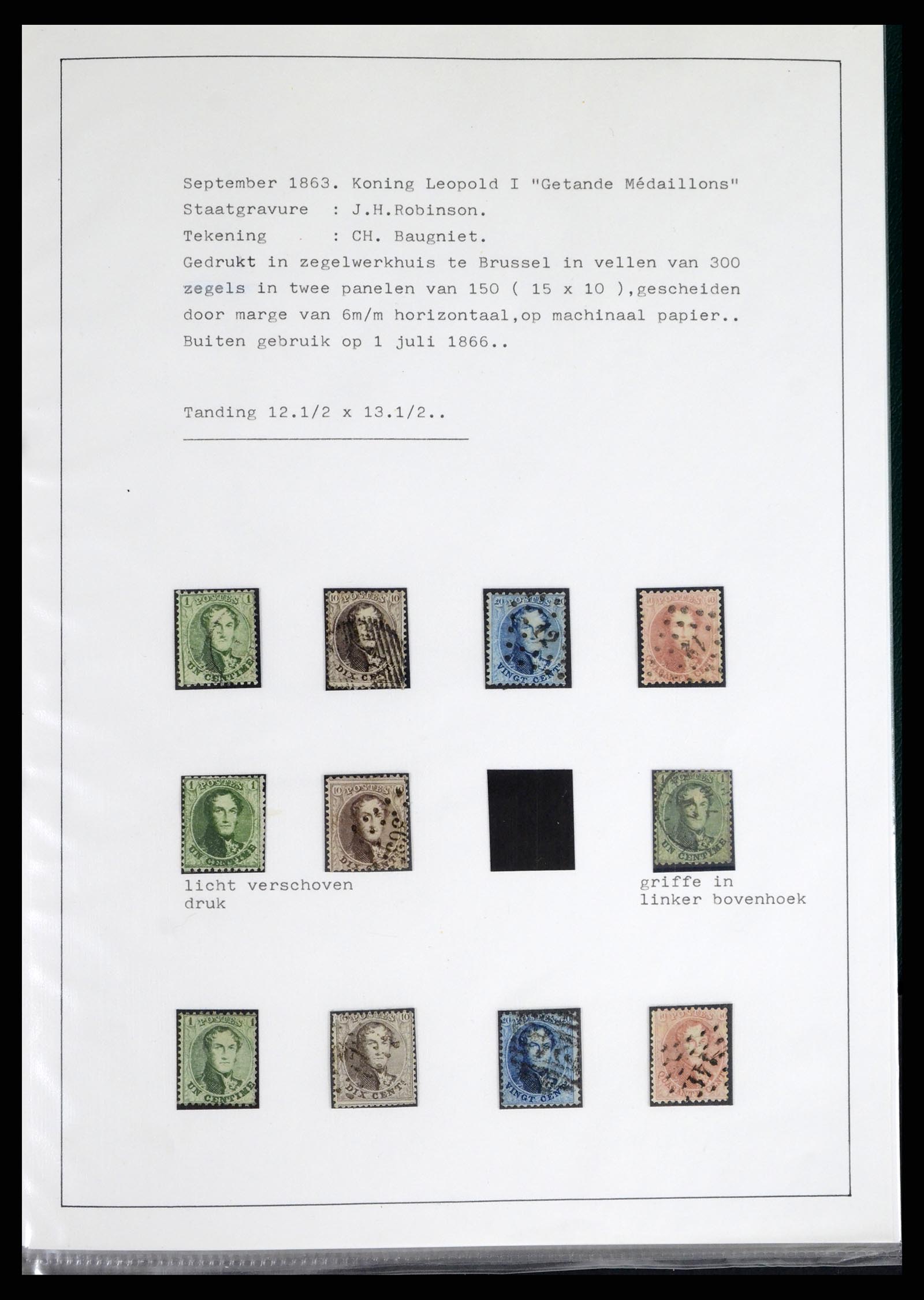 38033 0009 - Postzegelverzameling 38033 België klassiek 1849-1905.