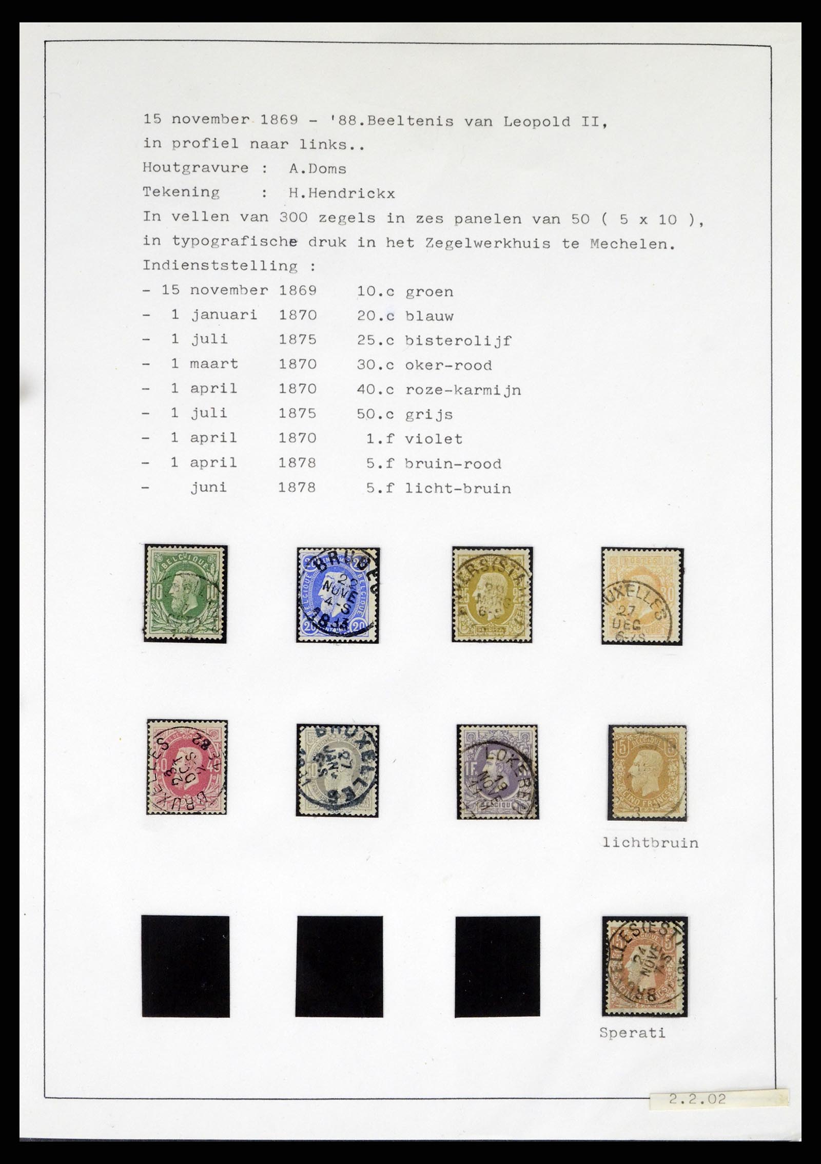 38033 0016 - Postzegelverzameling 38033 België klassiek 1849-1905.