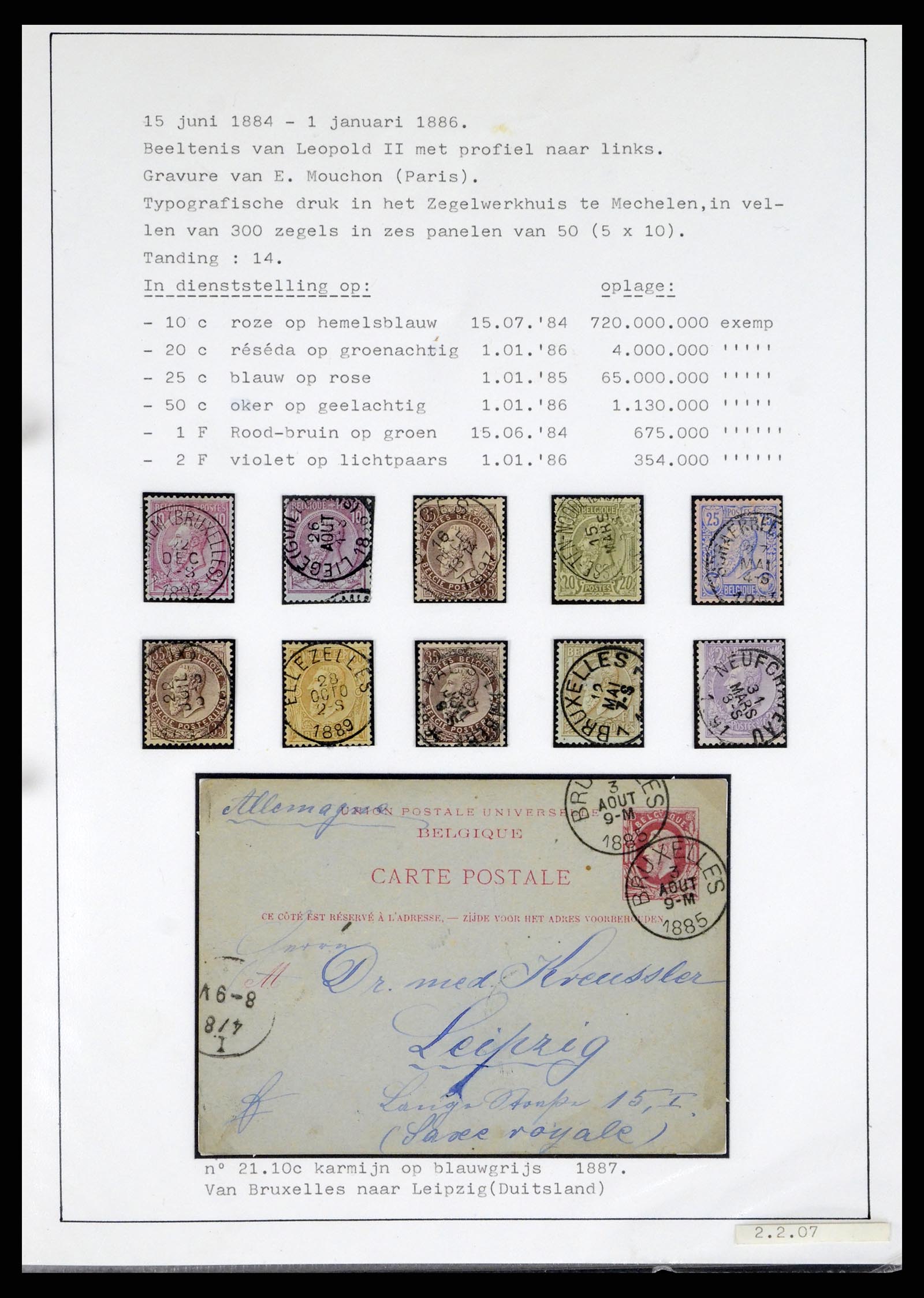 38033 0022 - Postzegelverzameling 38033 België klassiek 1849-1905.