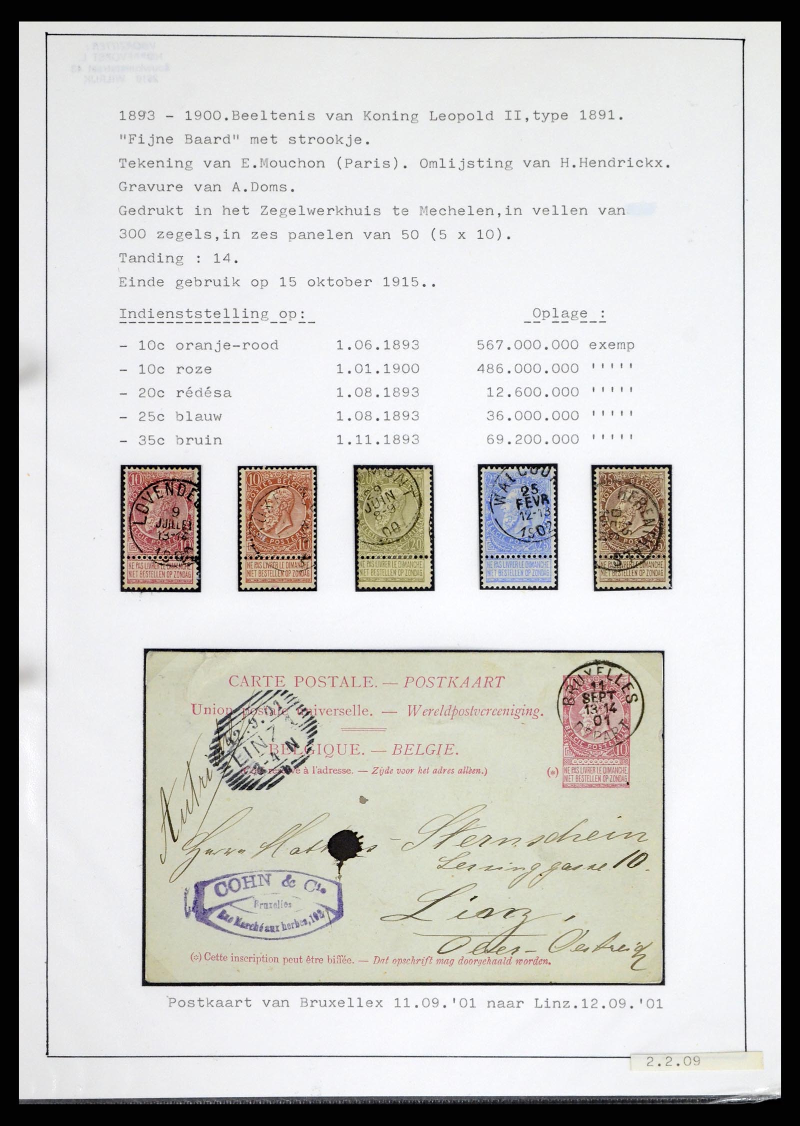 38033 0024 - Postzegelverzameling 38033 België klassiek 1849-1905.