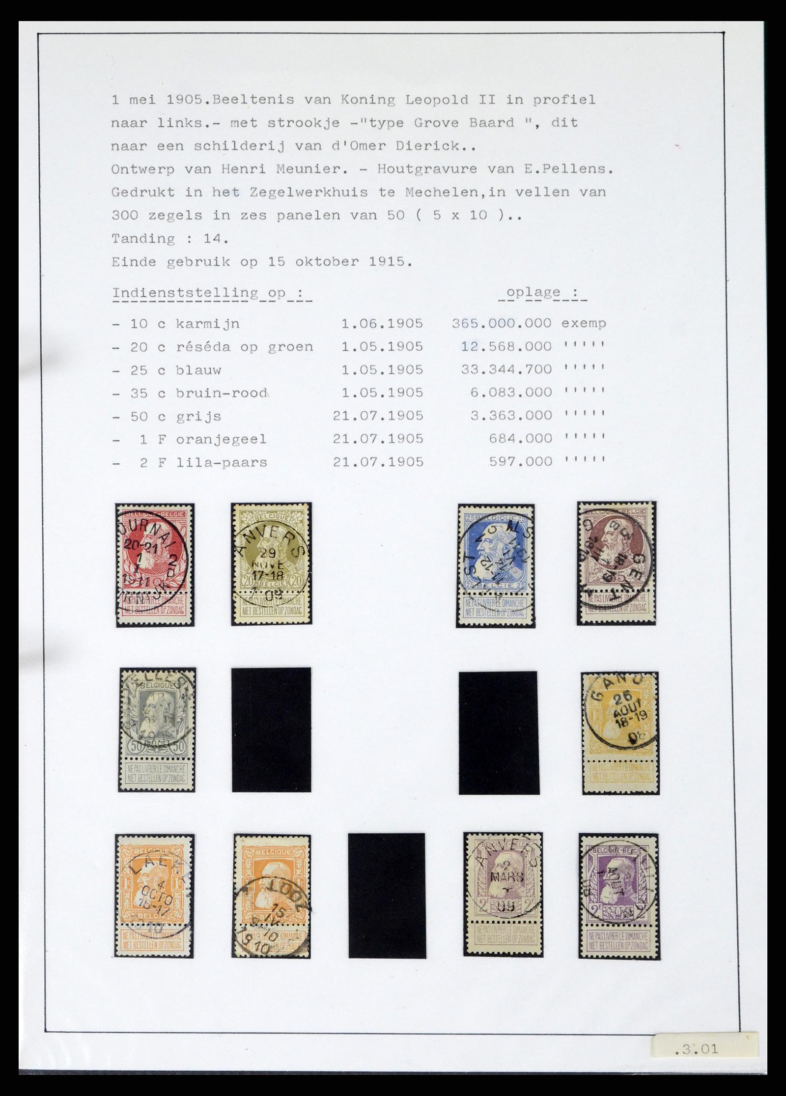 38033 0029 - Postzegelverzameling 38033 België klassiek 1849-1905.