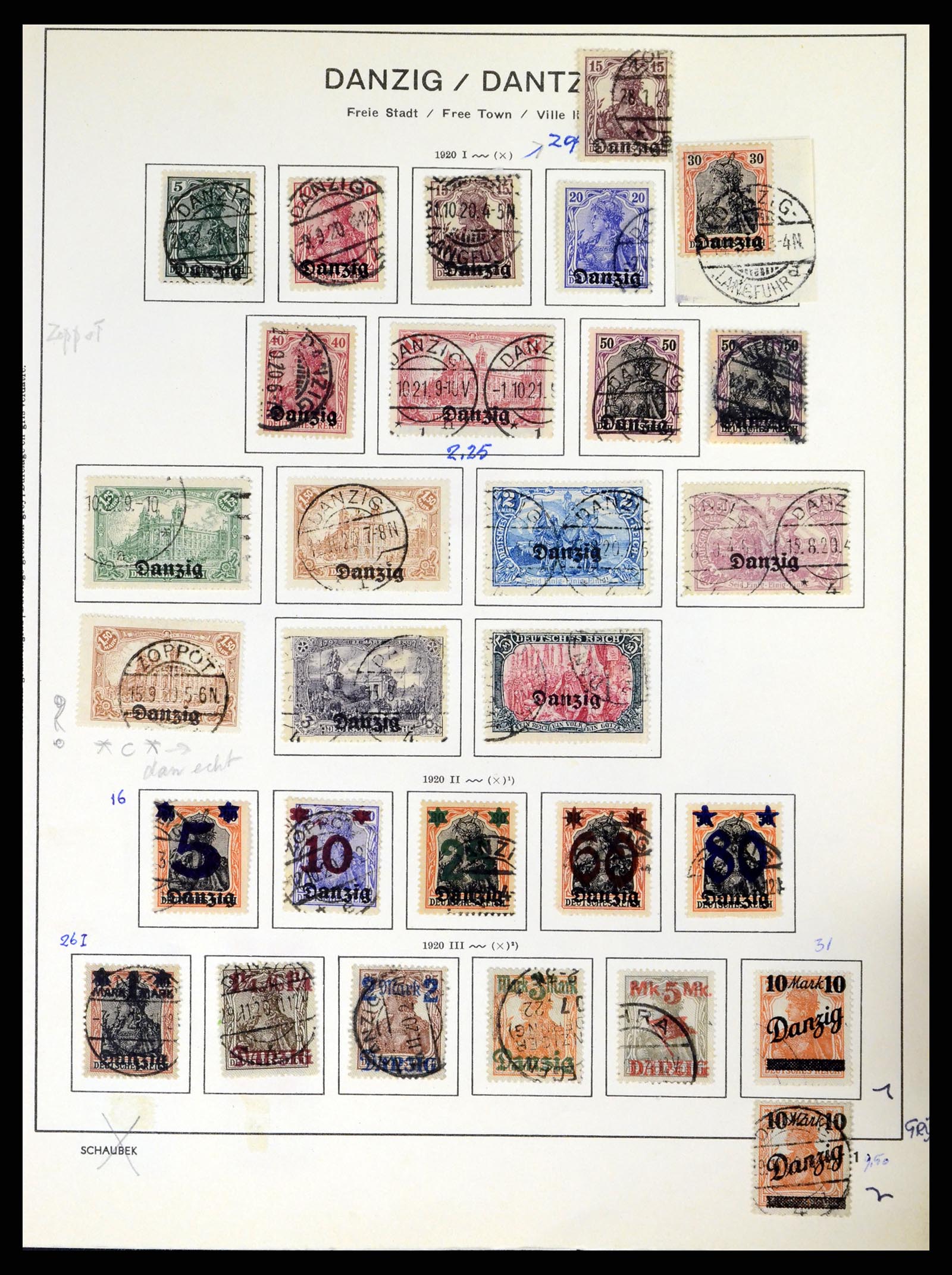 38034 0002 - Postzegelverzameling 38034 Danzig 1920-1939.