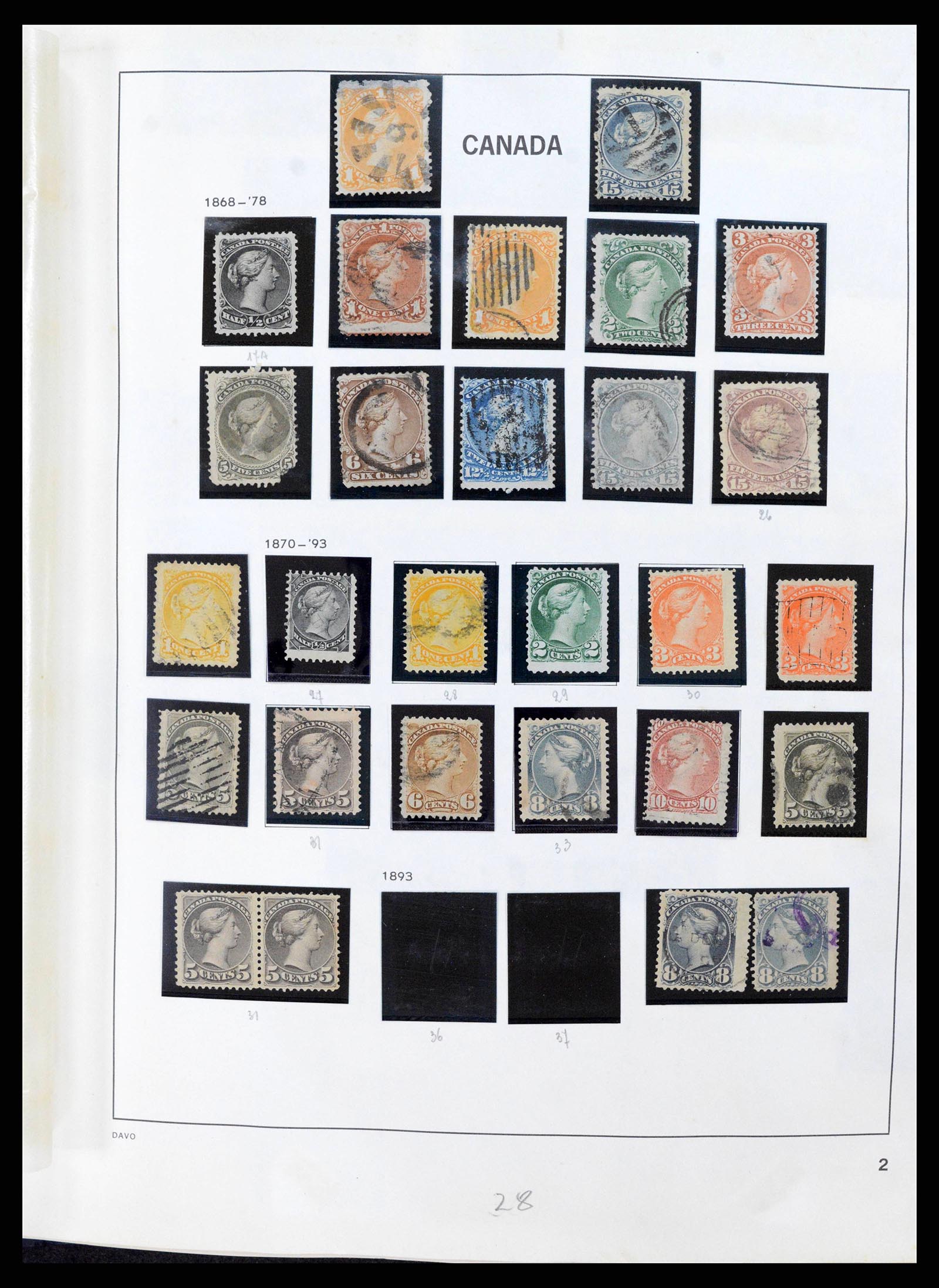 38036 0004 - Postzegelverzameling 38036 Canada 1851-1980.