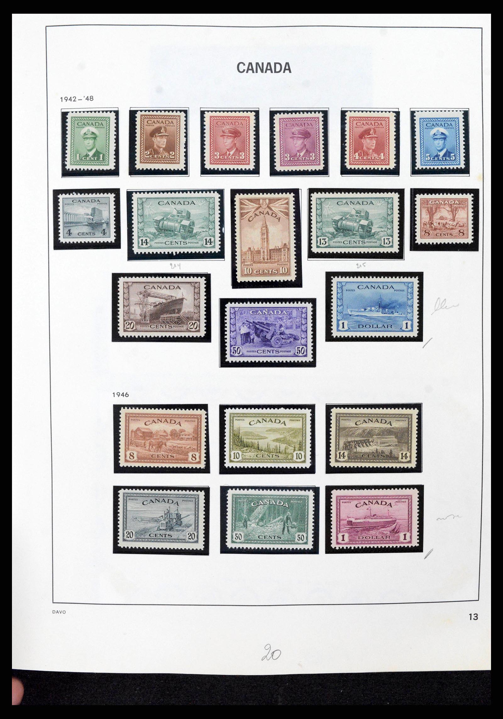 38036 0032 - Postzegelverzameling 38036 Canada 1851-1980.