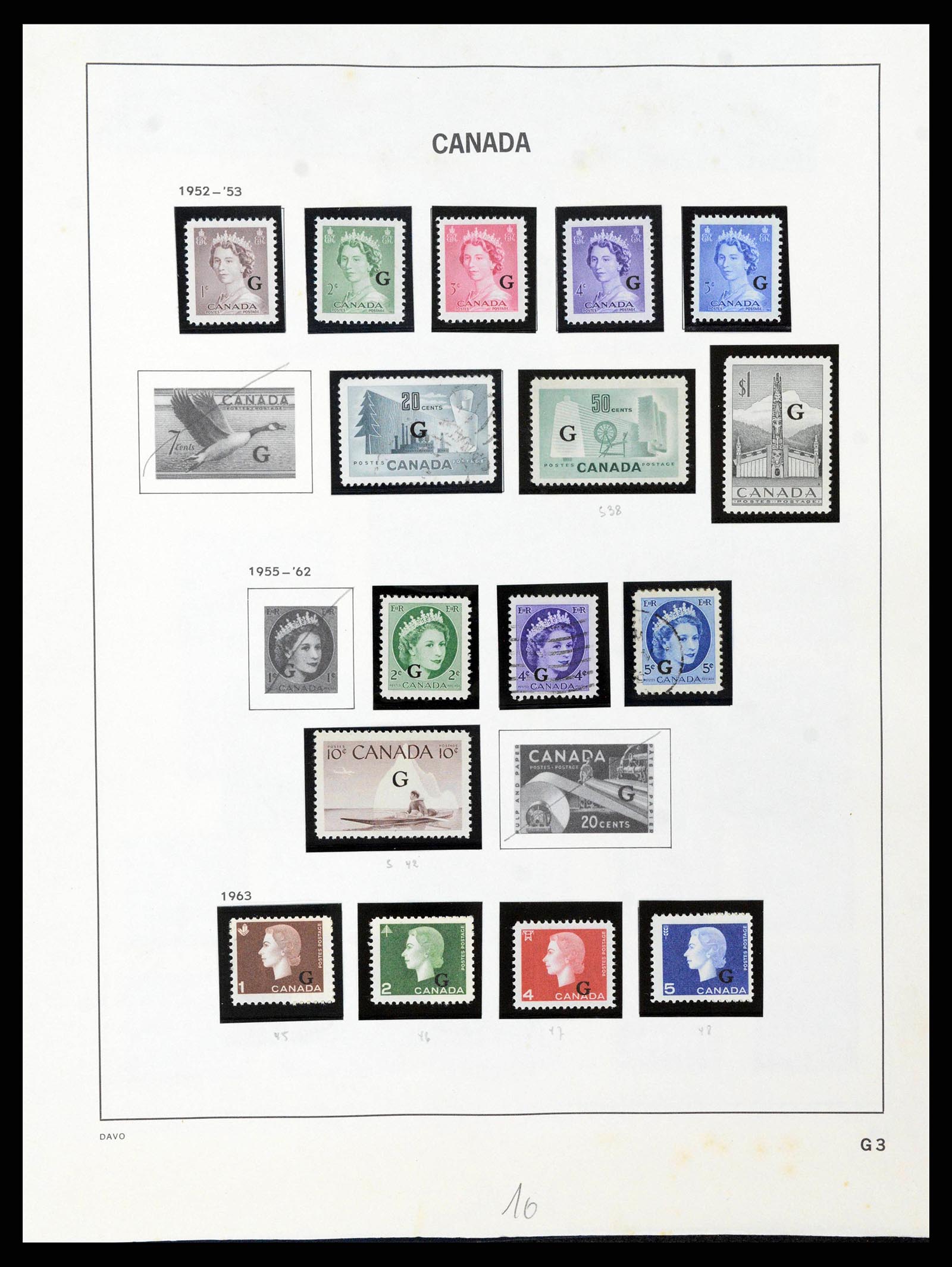 38036 0144 - Postzegelverzameling 38036 Canada 1851-1980.