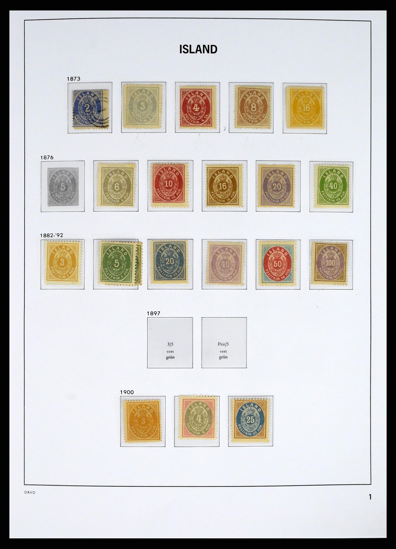 38040 0001 - Postzegelverzameling 38040 IJsland 1873-1989.
