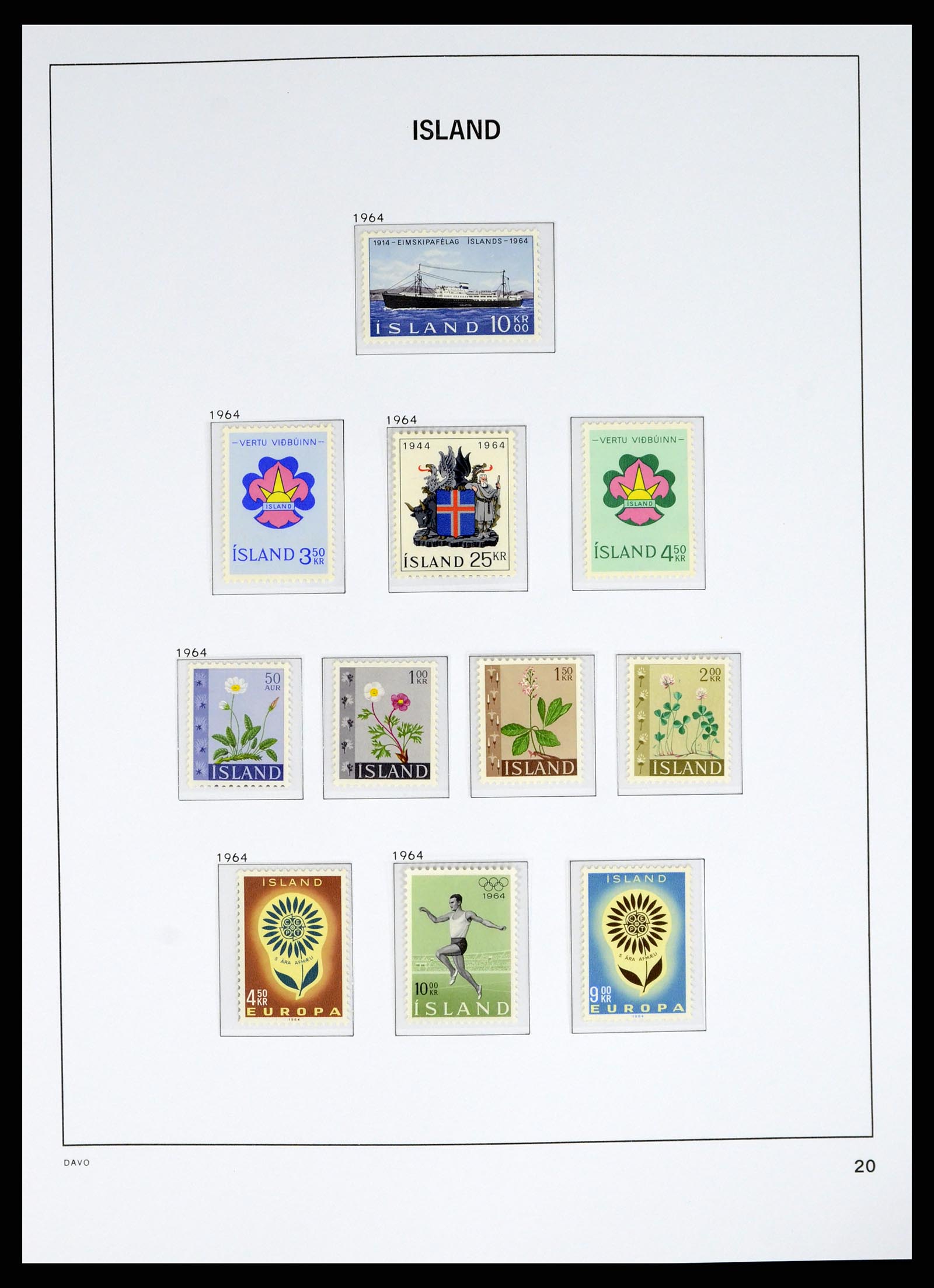 38040 0021 - Postzegelverzameling 38040 IJsland 1873-1989.