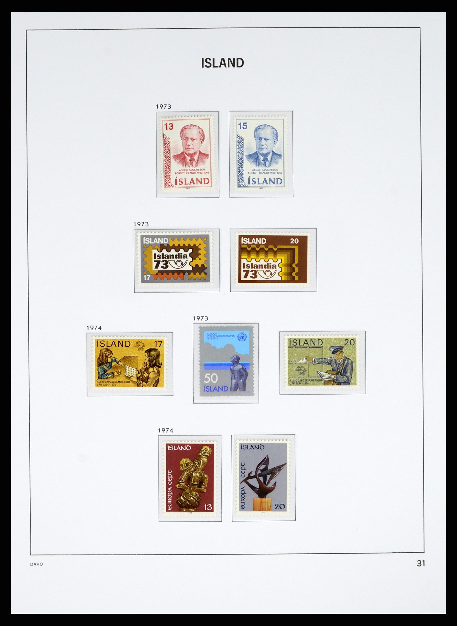 38040 0032 - Postzegelverzameling 38040 IJsland 1873-1989.