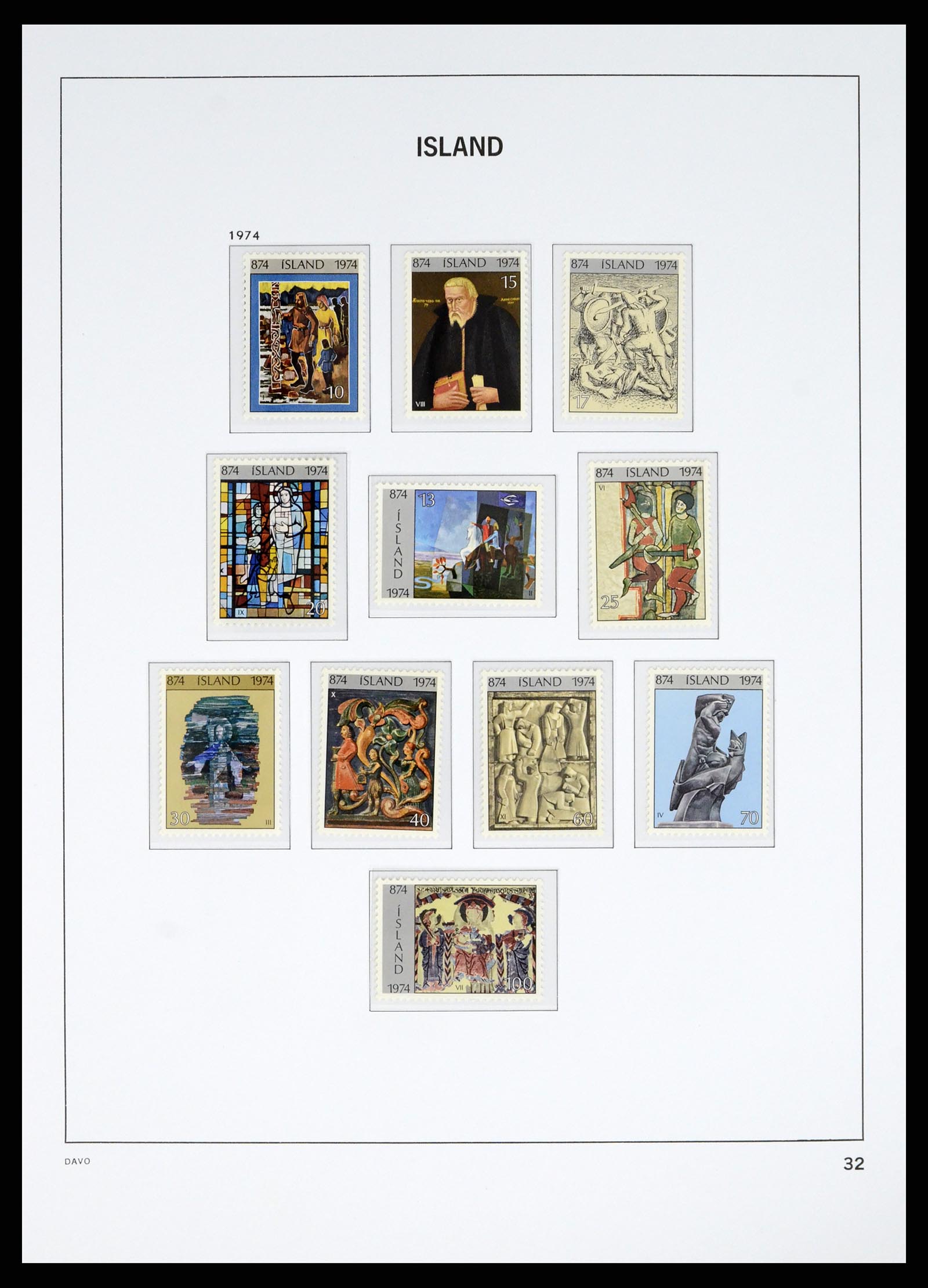 38040 0033 - Postzegelverzameling 38040 IJsland 1873-1989.