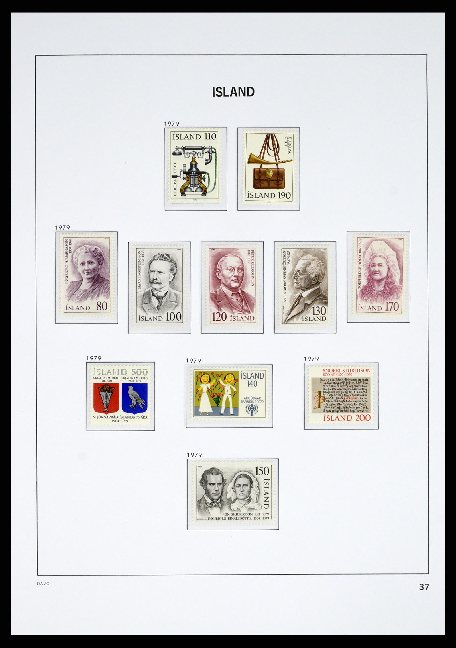 38040 0038 - Postzegelverzameling 38040 IJsland 1873-1989.