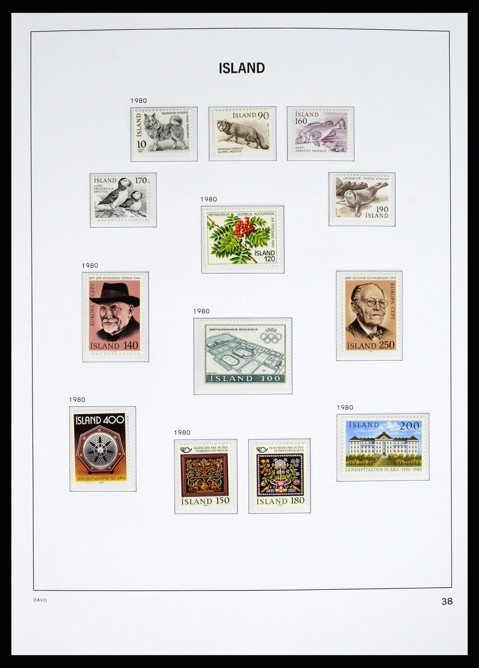 38040 0039 - Postzegelverzameling 38040 IJsland 1873-1989.