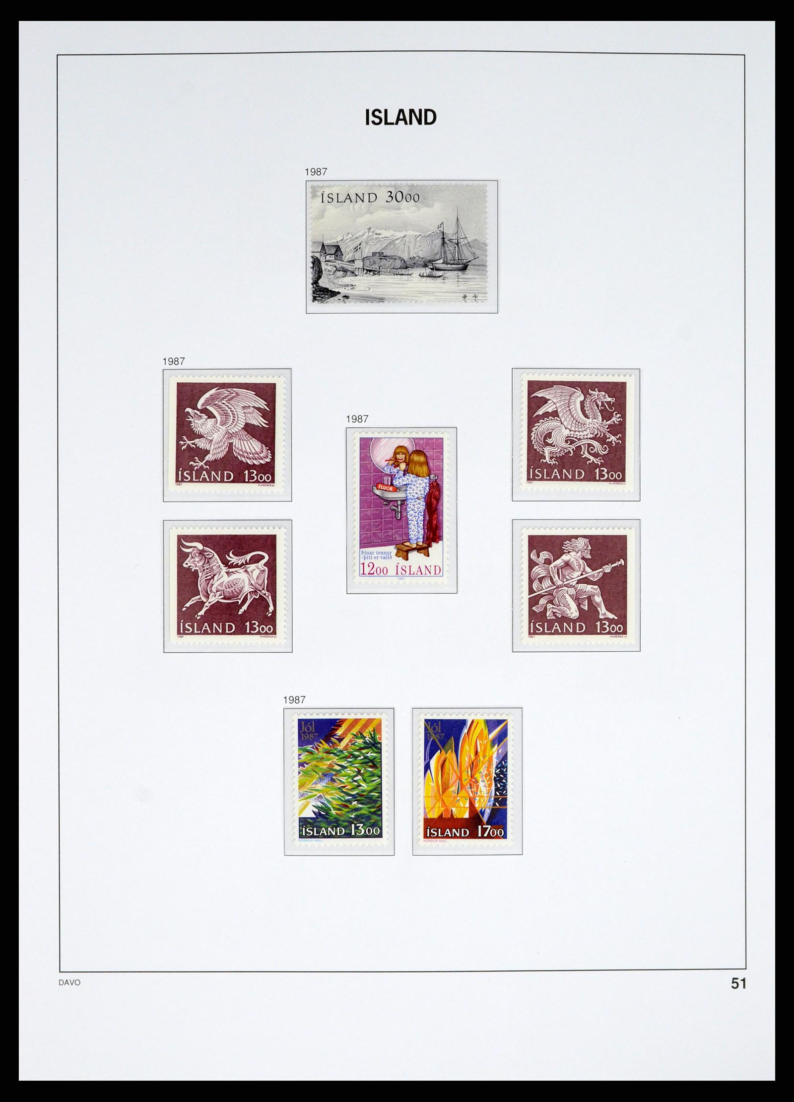38040 0052 - Stamp collection 38040 Iceland 1873-1989.