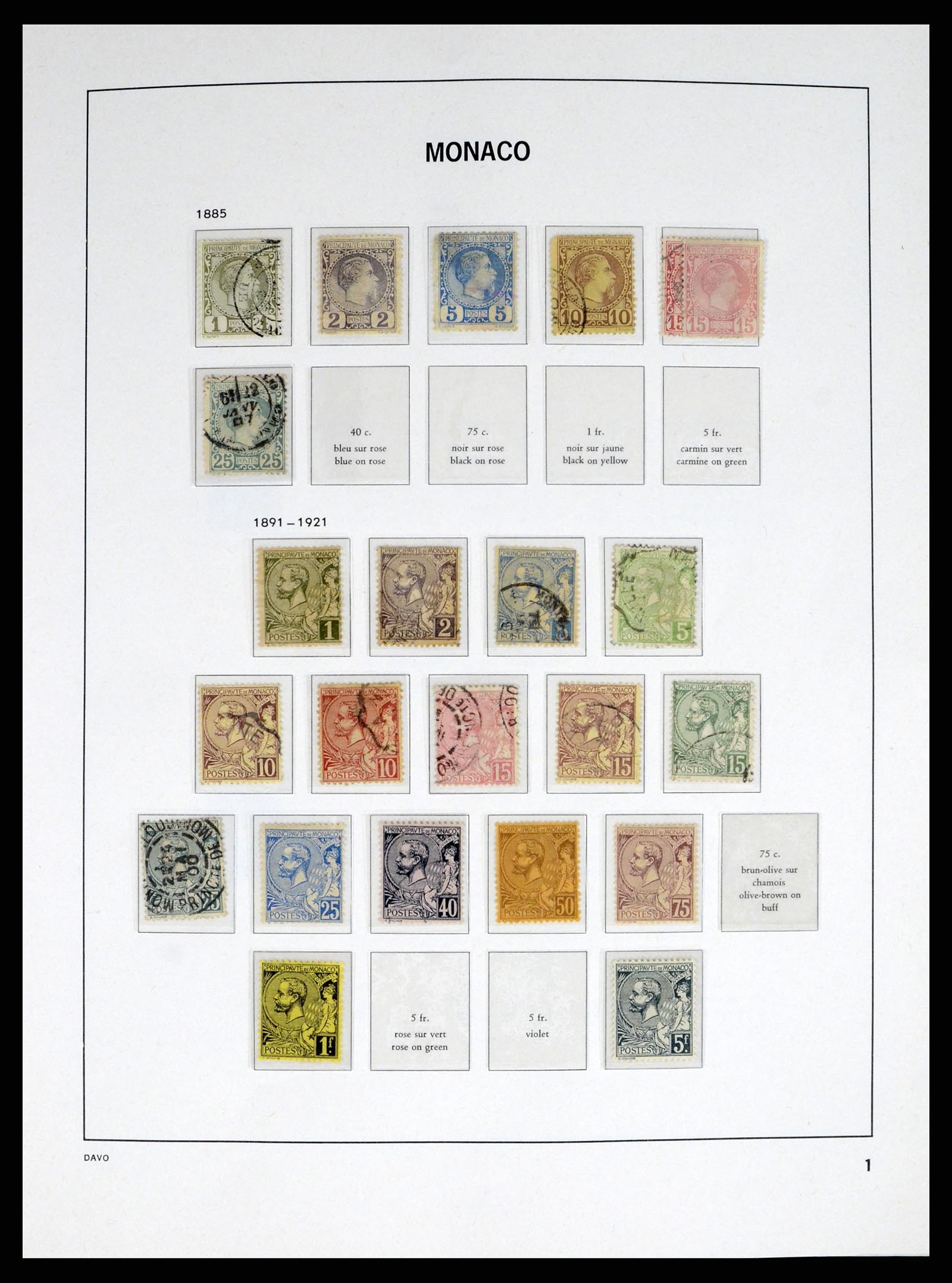 38041 0001 - Postzegelverzameling 38041 Monaco 1885-1974.