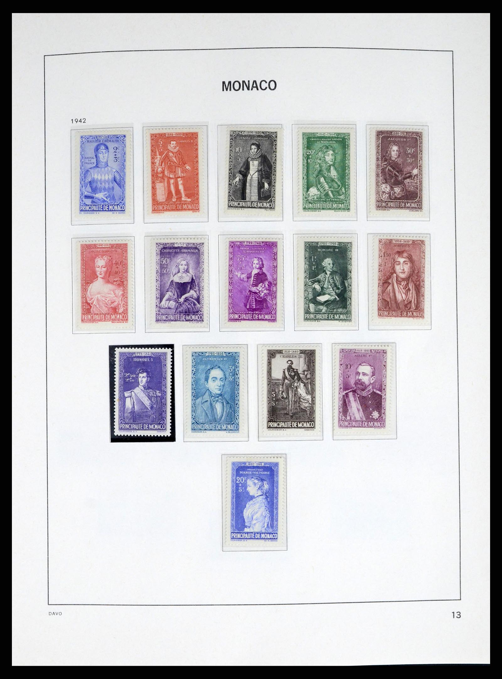 38041 0013 - Postzegelverzameling 38041 Monaco 1885-1974.