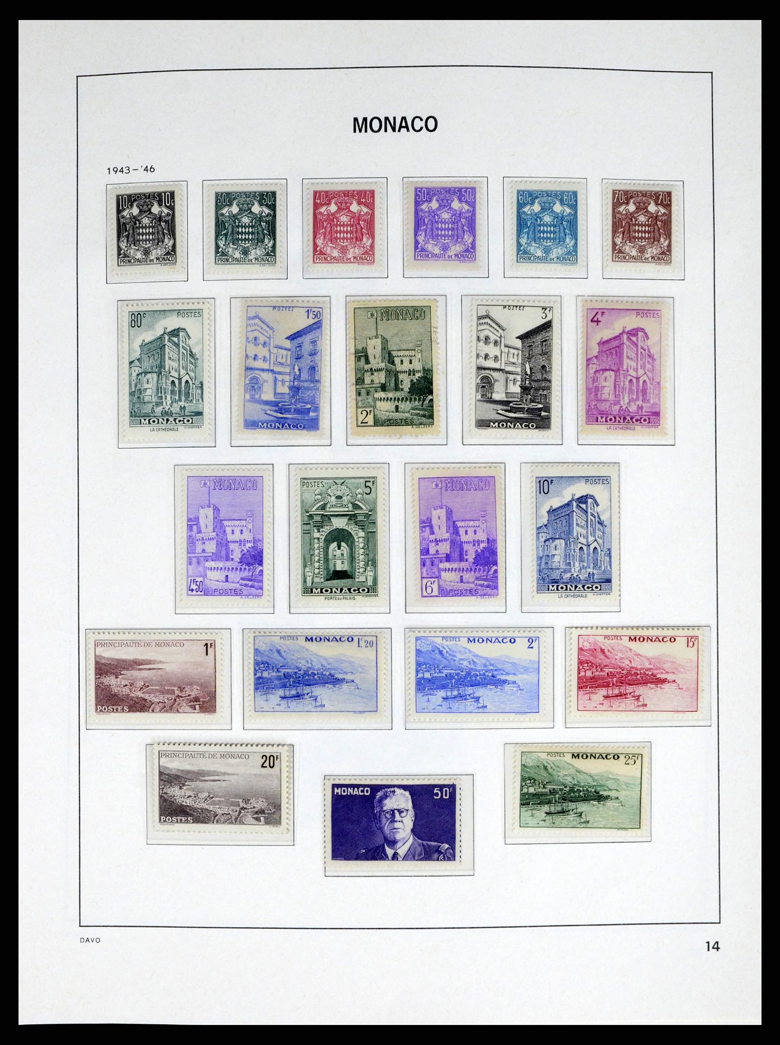 38041 0014 - Postzegelverzameling 38041 Monaco 1885-1974.