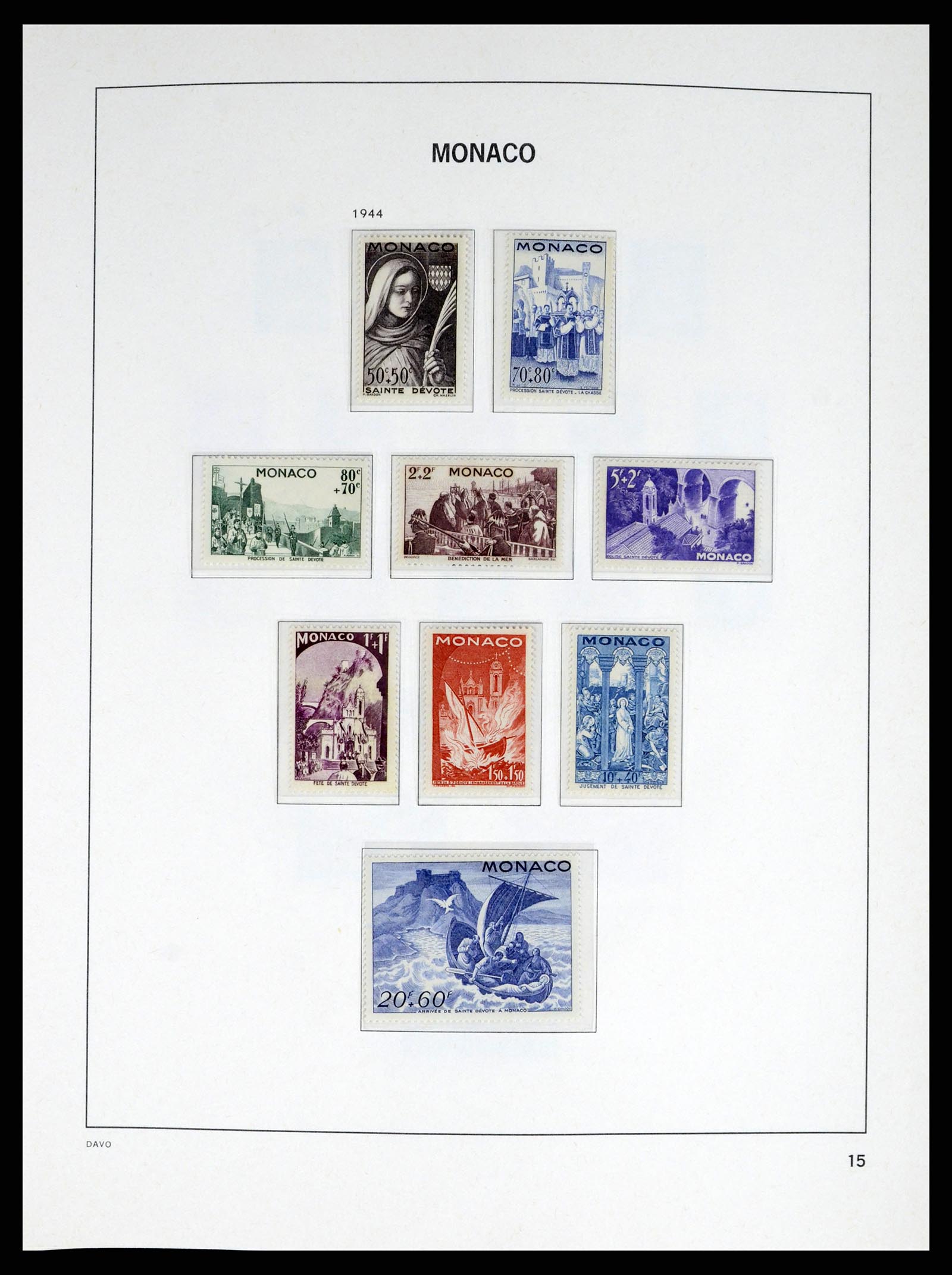 38041 0015 - Postzegelverzameling 38041 Monaco 1885-1974.