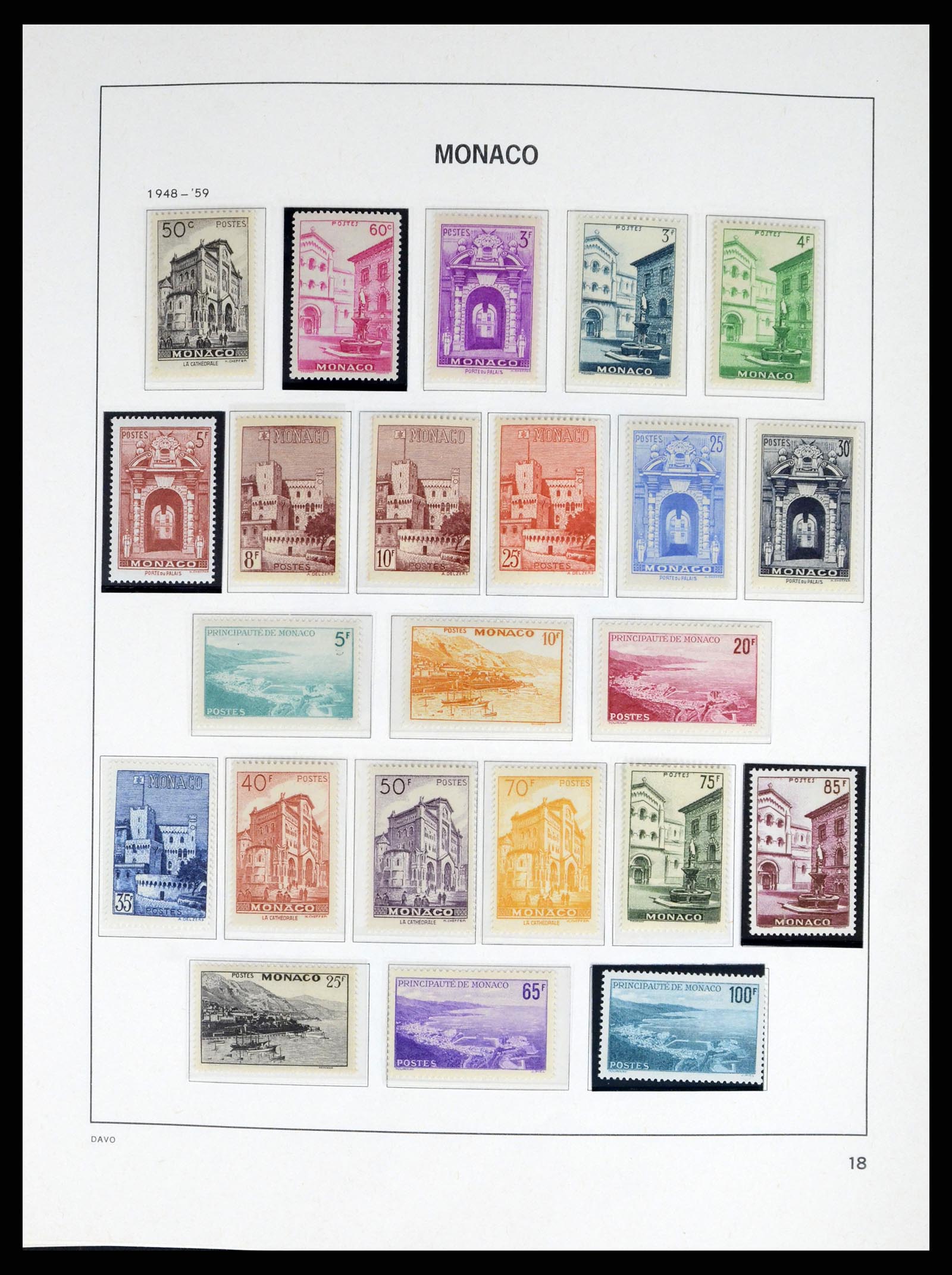 38041 0018 - Postzegelverzameling 38041 Monaco 1885-1974.