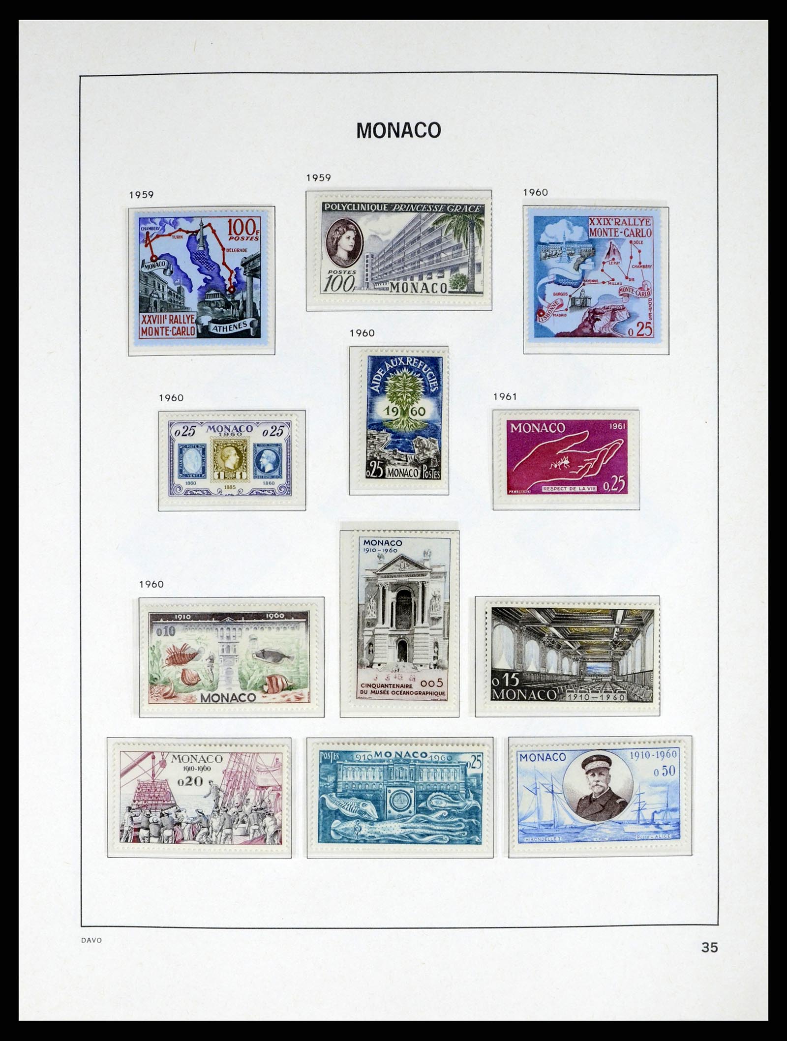 38041 0035 - Stamp collection 38041 Monaco 1885-1974.