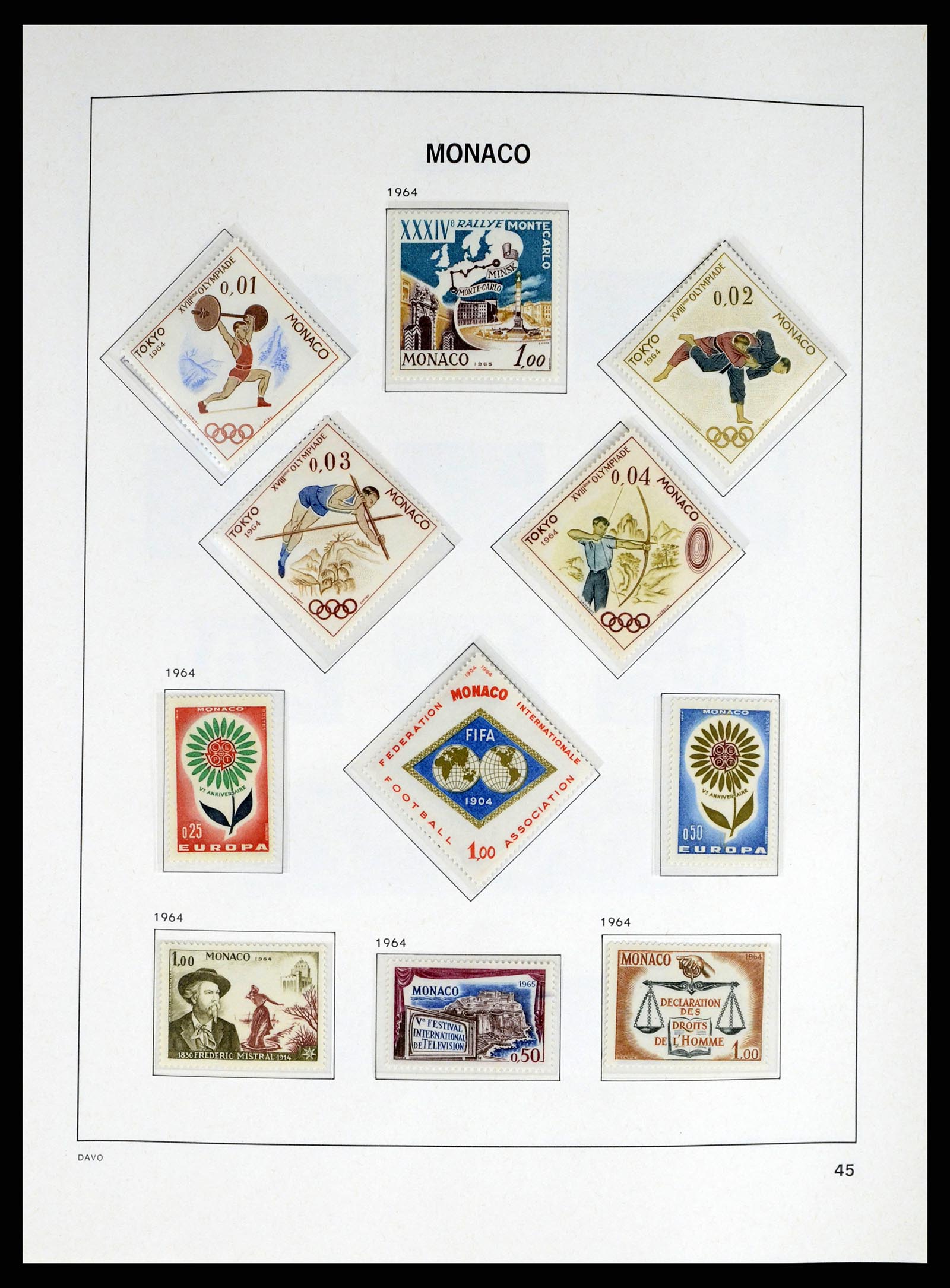 38041 0045 - Stamp collection 38041 Monaco 1885-1974.