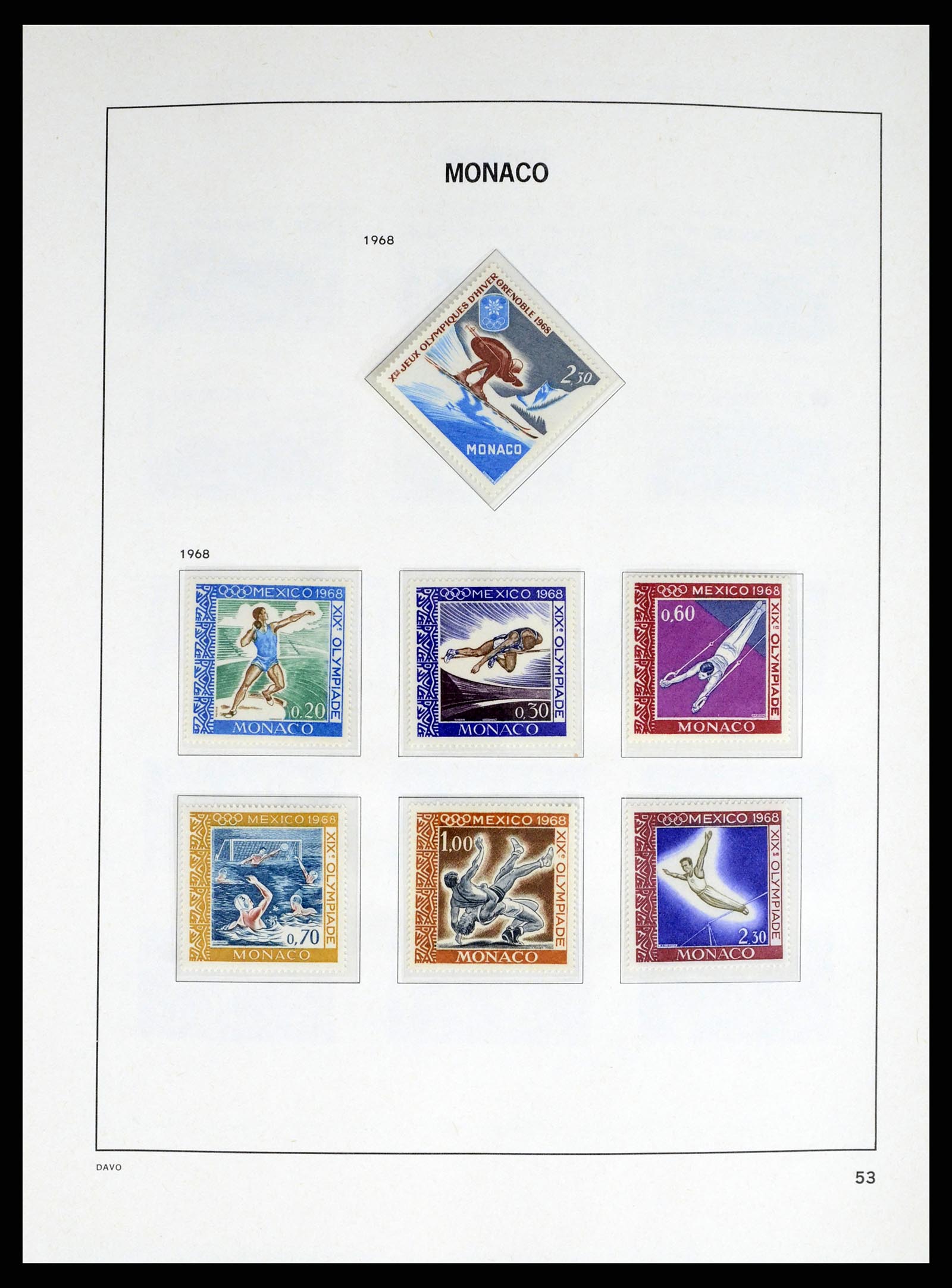 38041 0053 - Stamp collection 38041 Monaco 1885-1974.