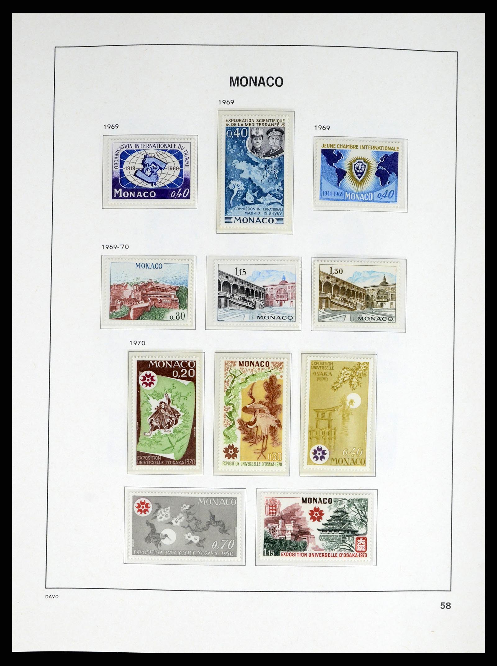 38041 0058 - Stamp collection 38041 Monaco 1885-1974.