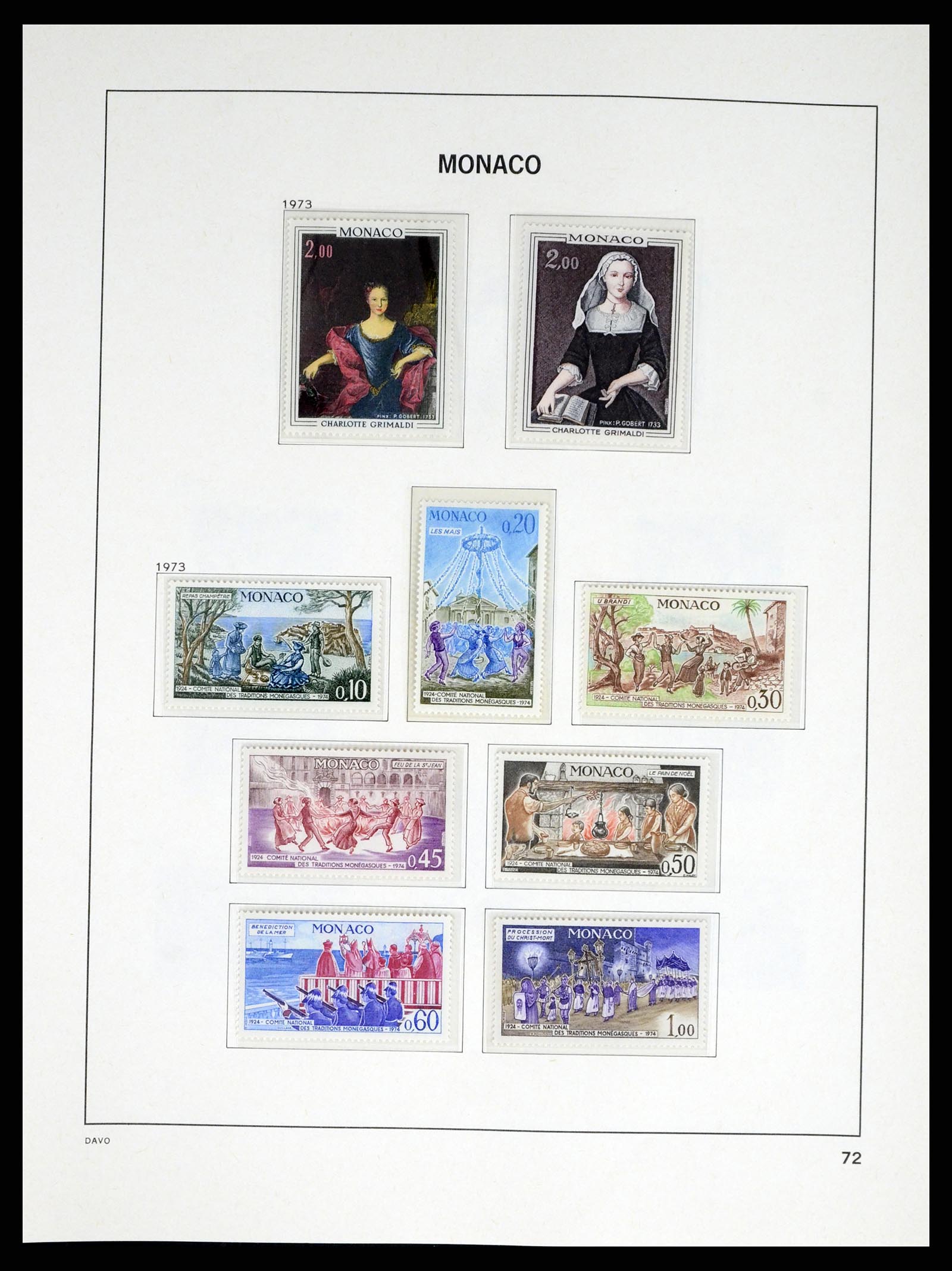 38041 0073 - Stamp collection 38041 Monaco 1885-1974.