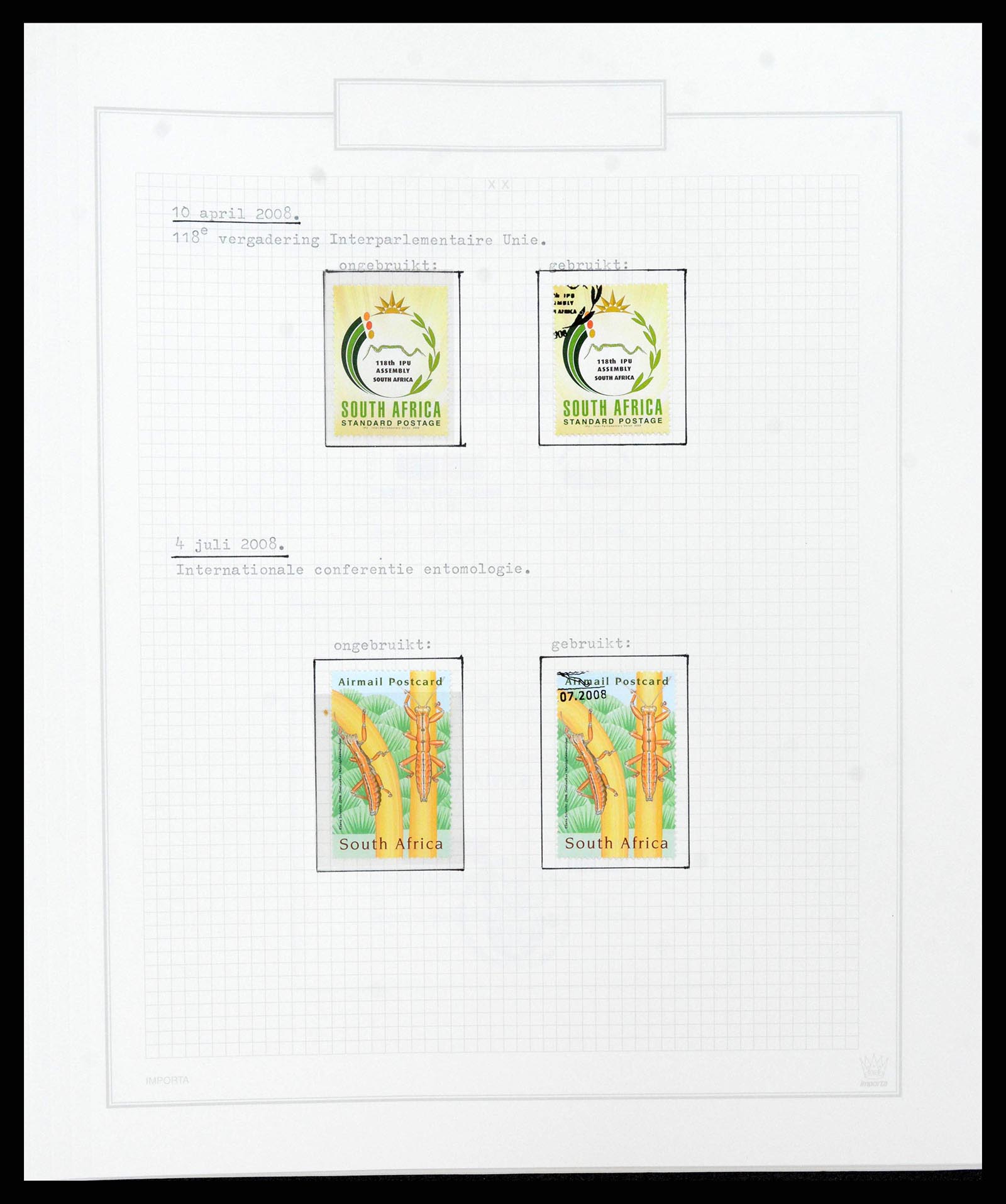 38050 0754 - Stamp collection 38050 South Africa and territories 1855-2008.