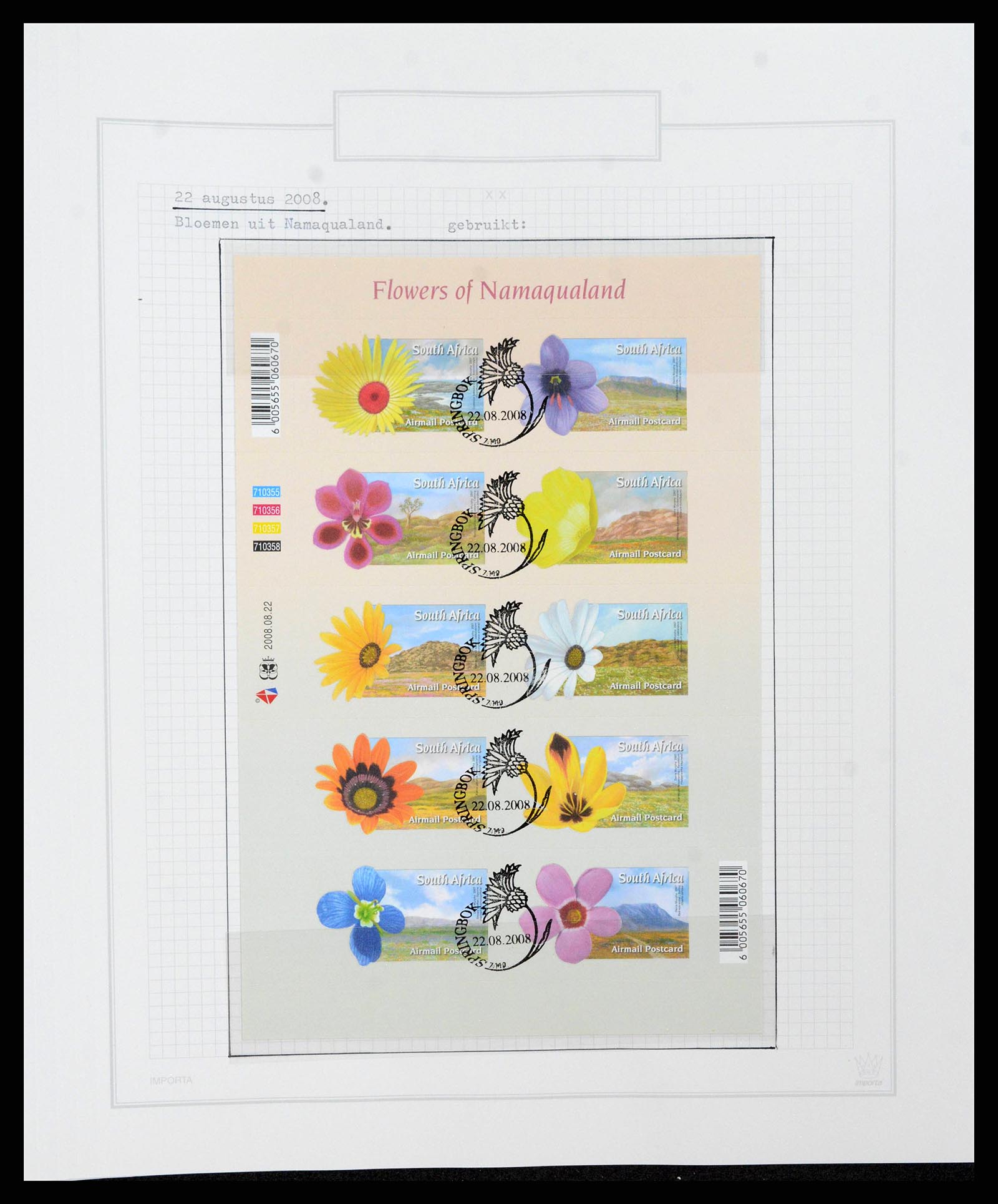 38050 0761 - Postzegelverzameling 38050 Zuid Afrika en gebieden 1855-2008.