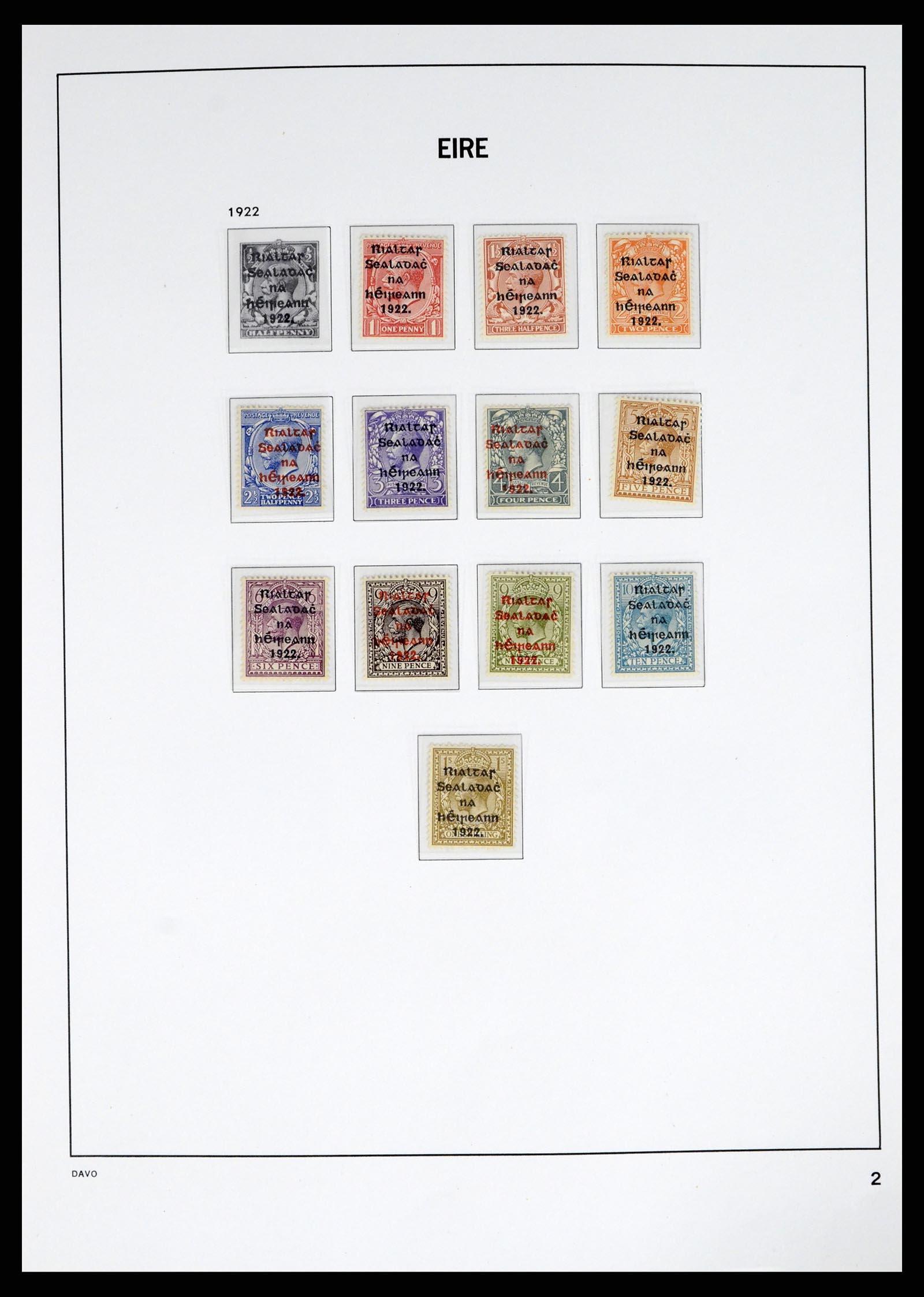 38055 0002 - Postzegelverzameling 38055 Ierland 1922-1989.