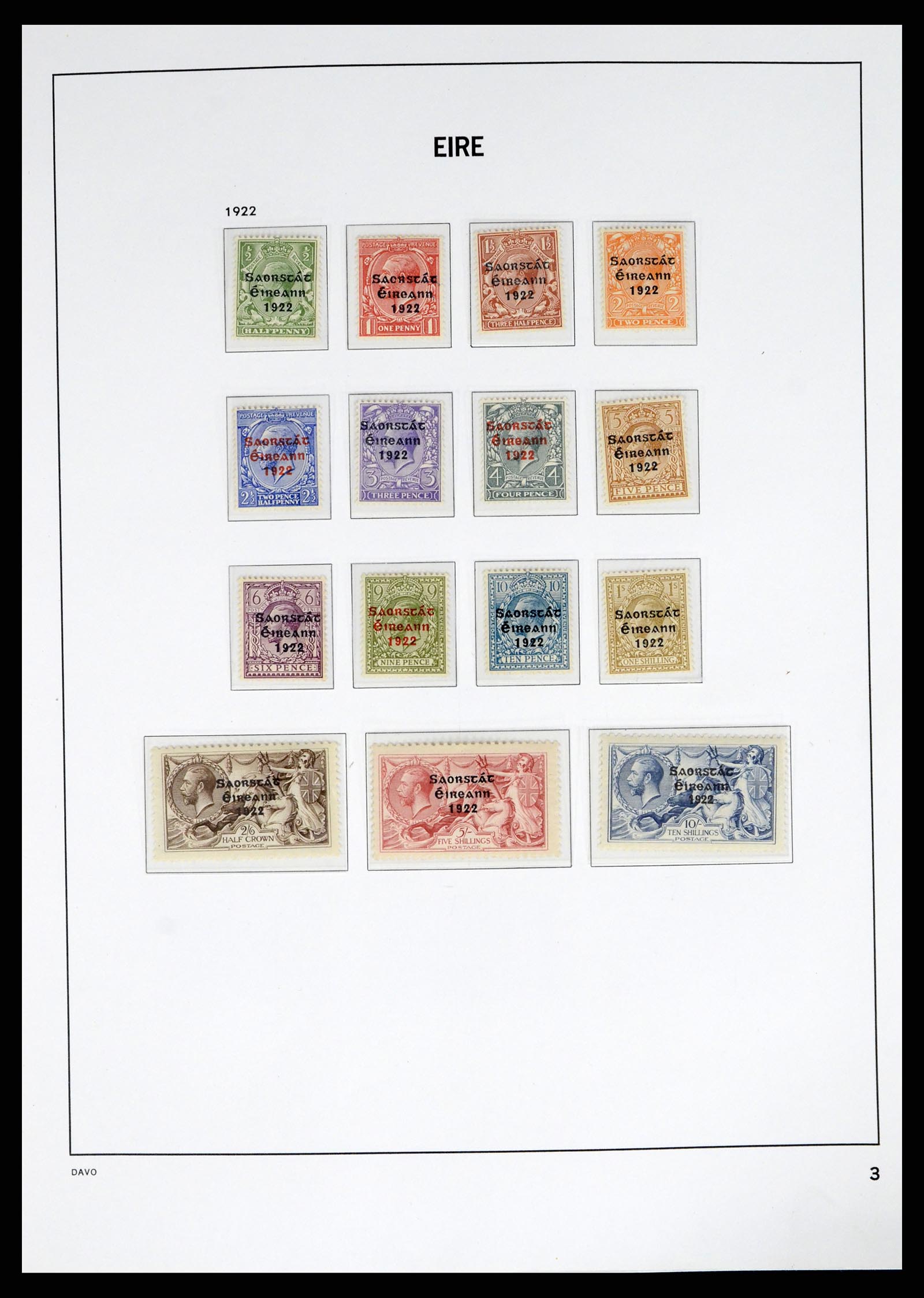 38055 0003 - Postzegelverzameling 38055 Ierland 1922-1989.
