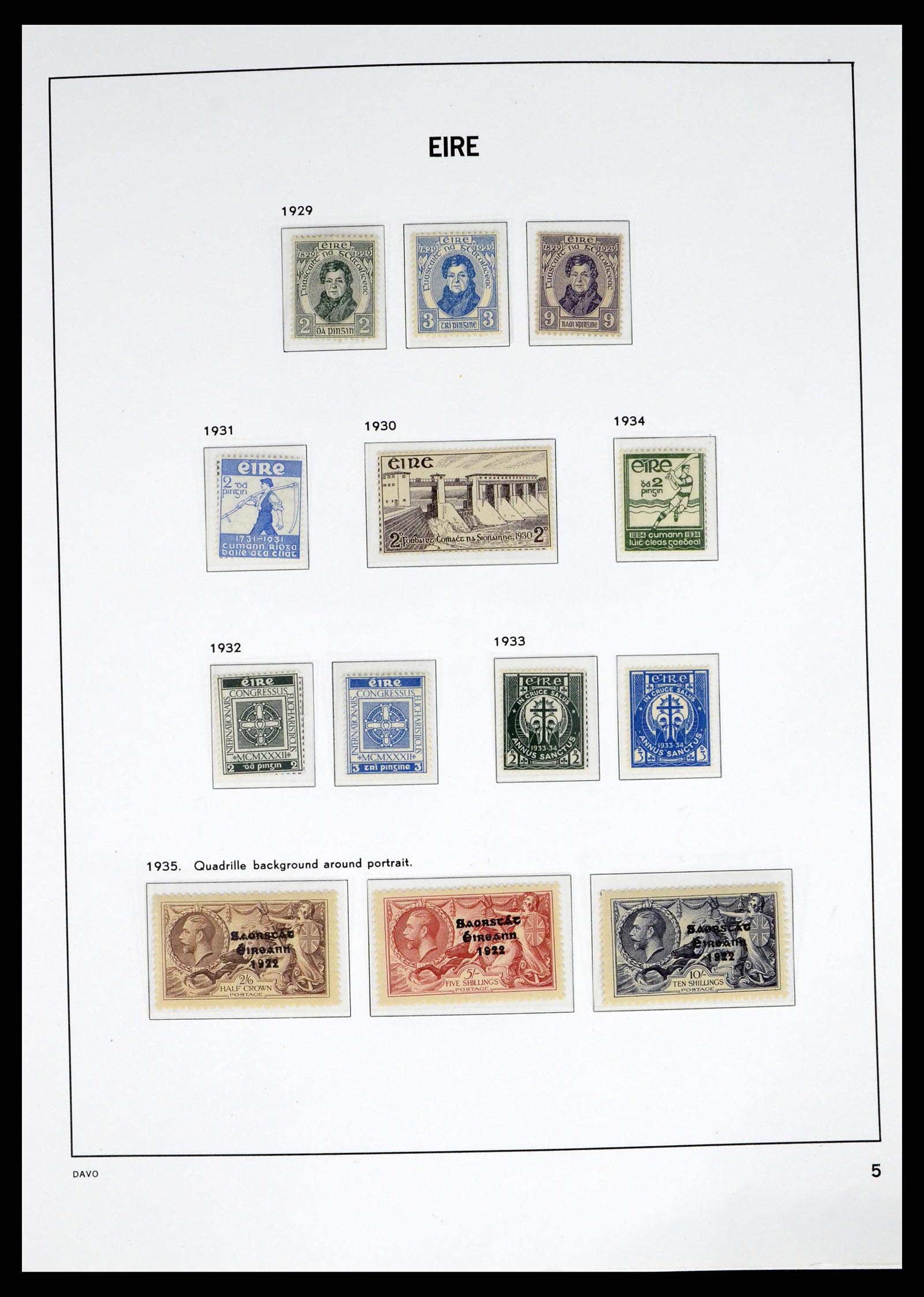 38055 0005 - Postzegelverzameling 38055 Ierland 1922-1989.