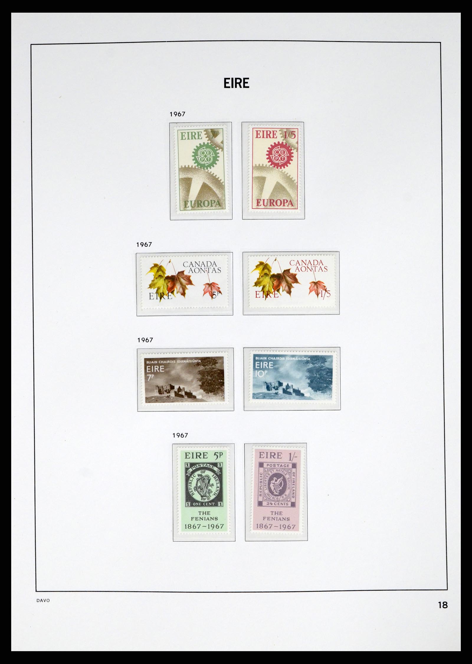 38055 0018 - Postzegelverzameling 38055 Ierland 1922-1989.
