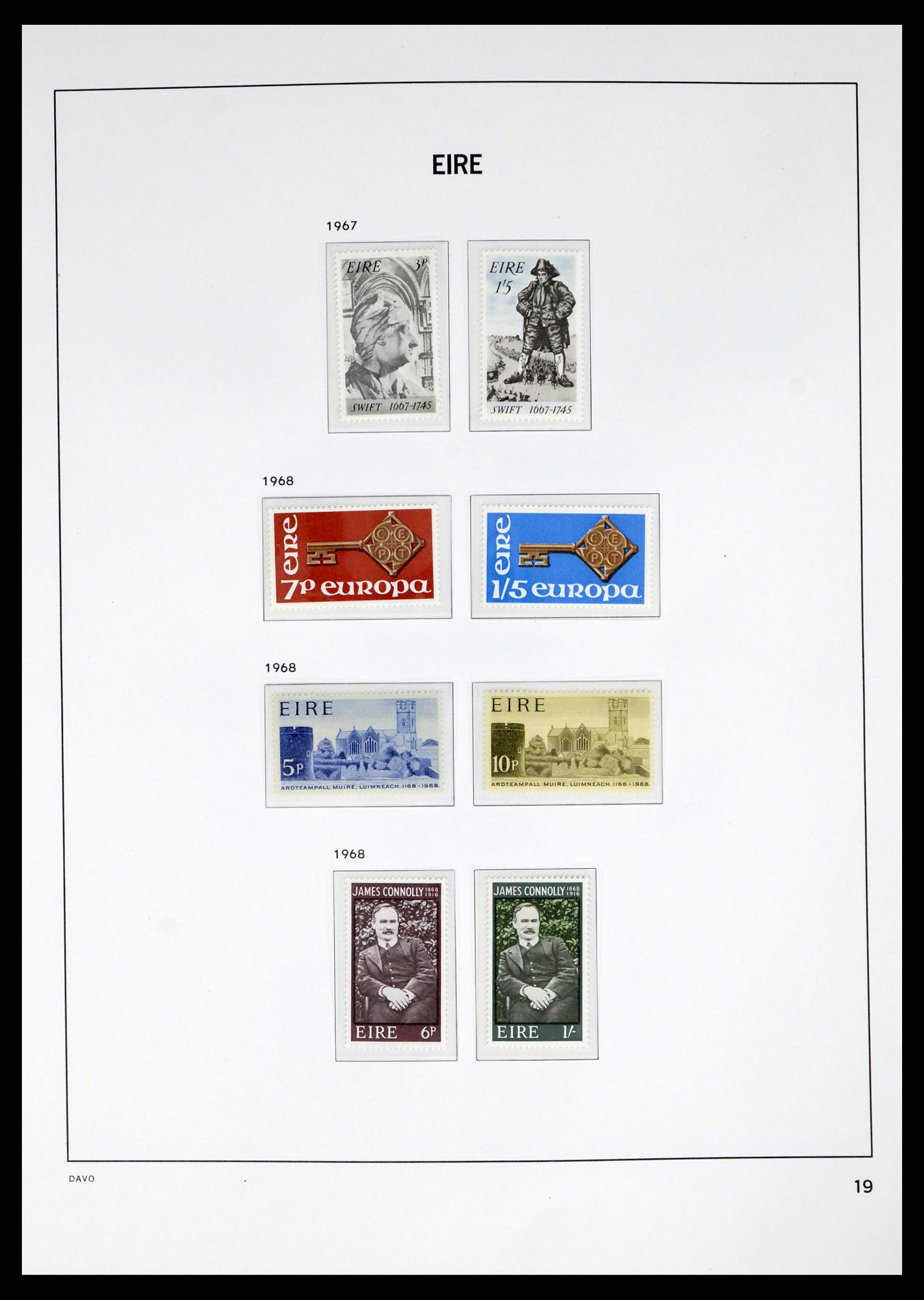 38055 0019 - Postzegelverzameling 38055 Ierland 1922-1989.