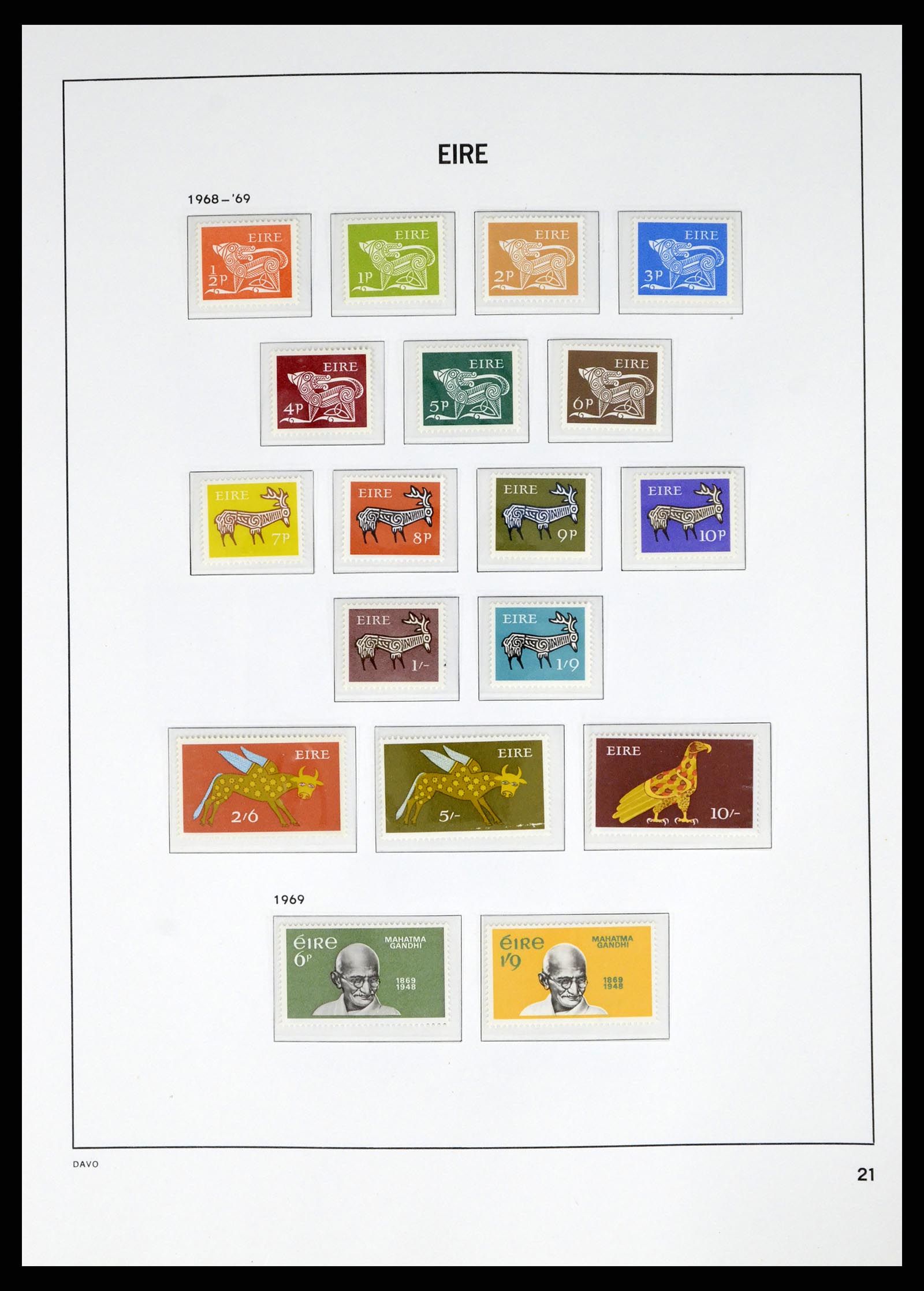 38055 0021 - Postzegelverzameling 38055 Ierland 1922-1989.