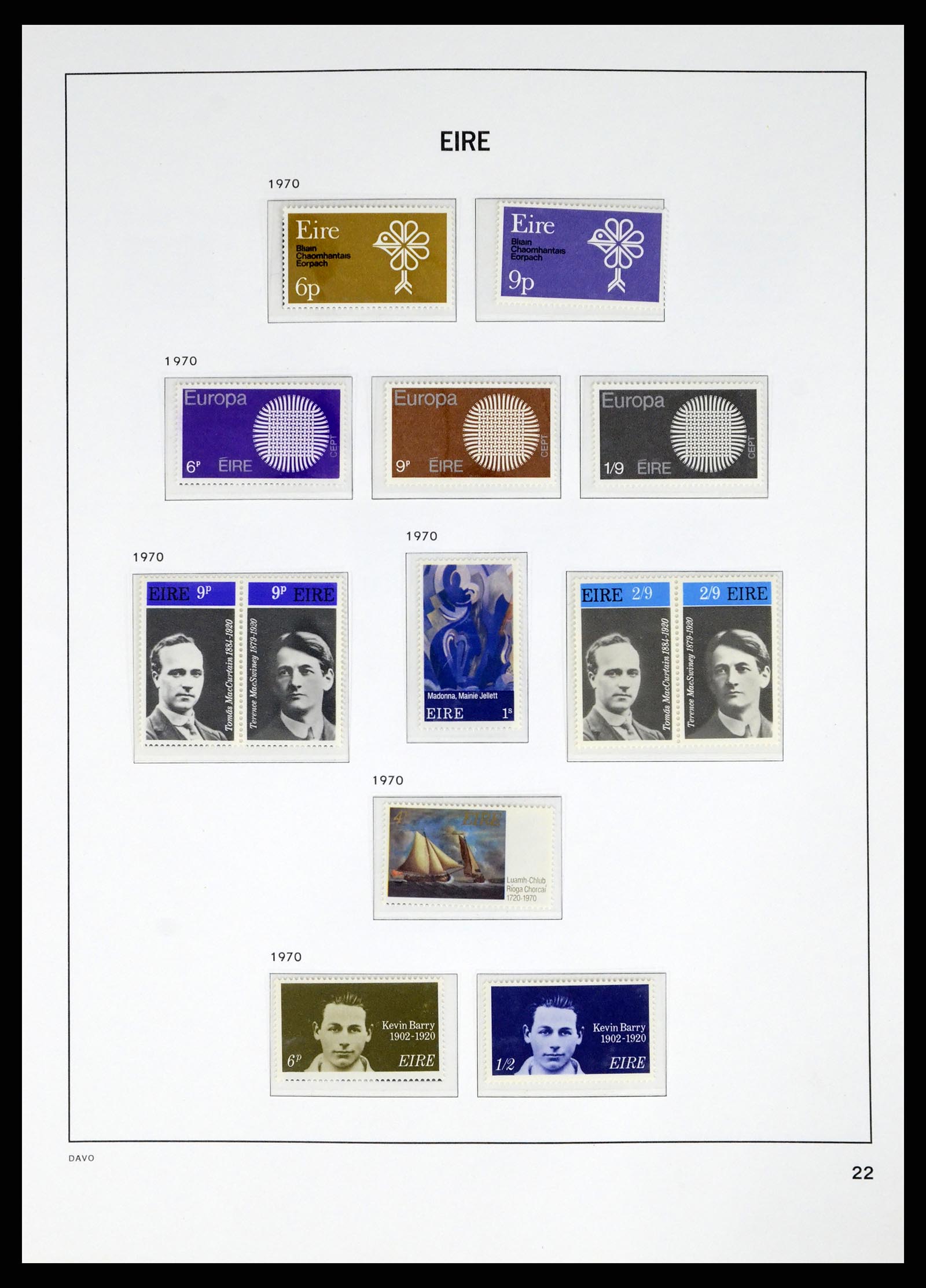 38055 0022 - Postzegelverzameling 38055 Ierland 1922-1989.