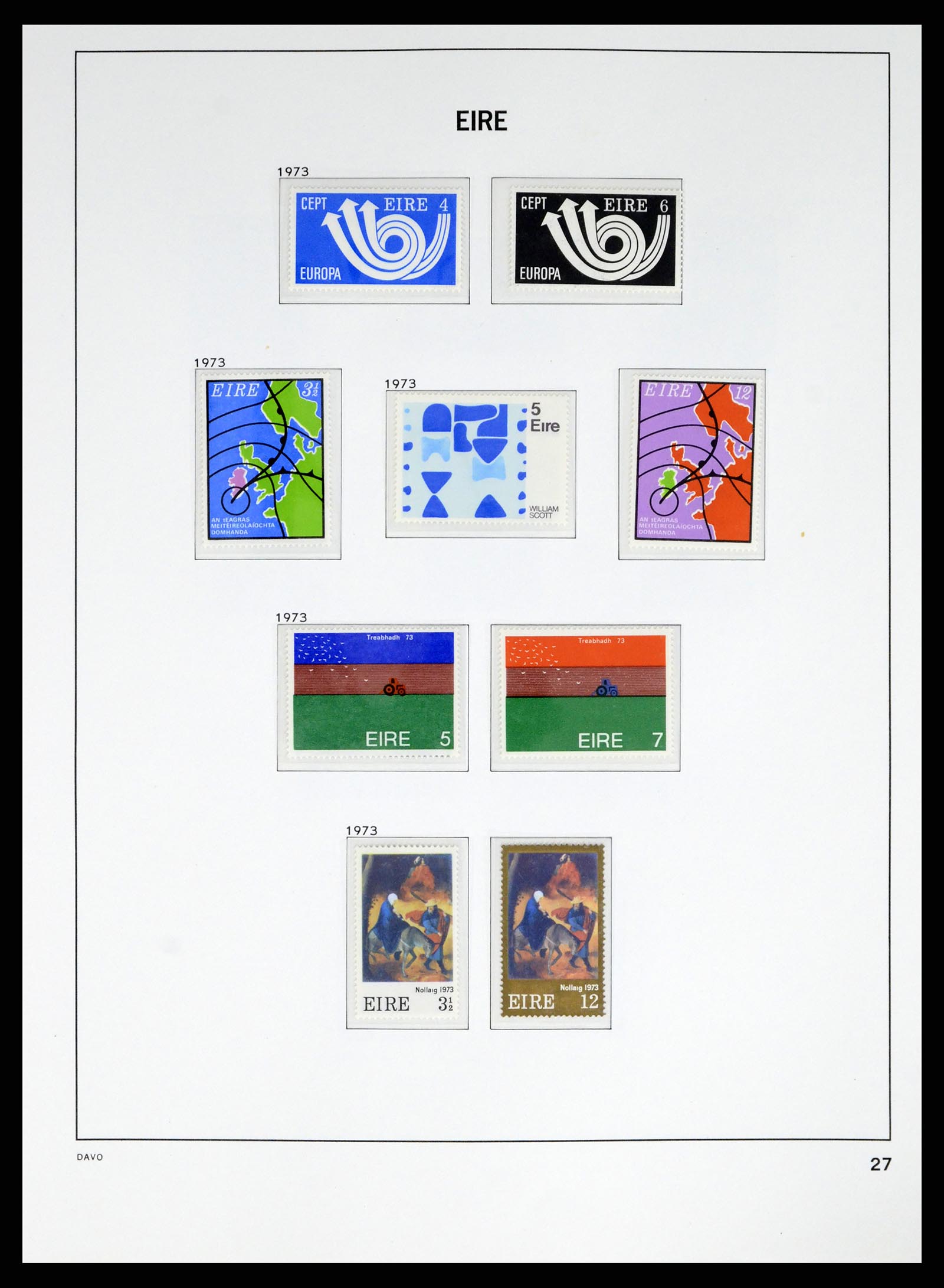 38055 0027 - Postzegelverzameling 38055 Ierland 1922-1989.