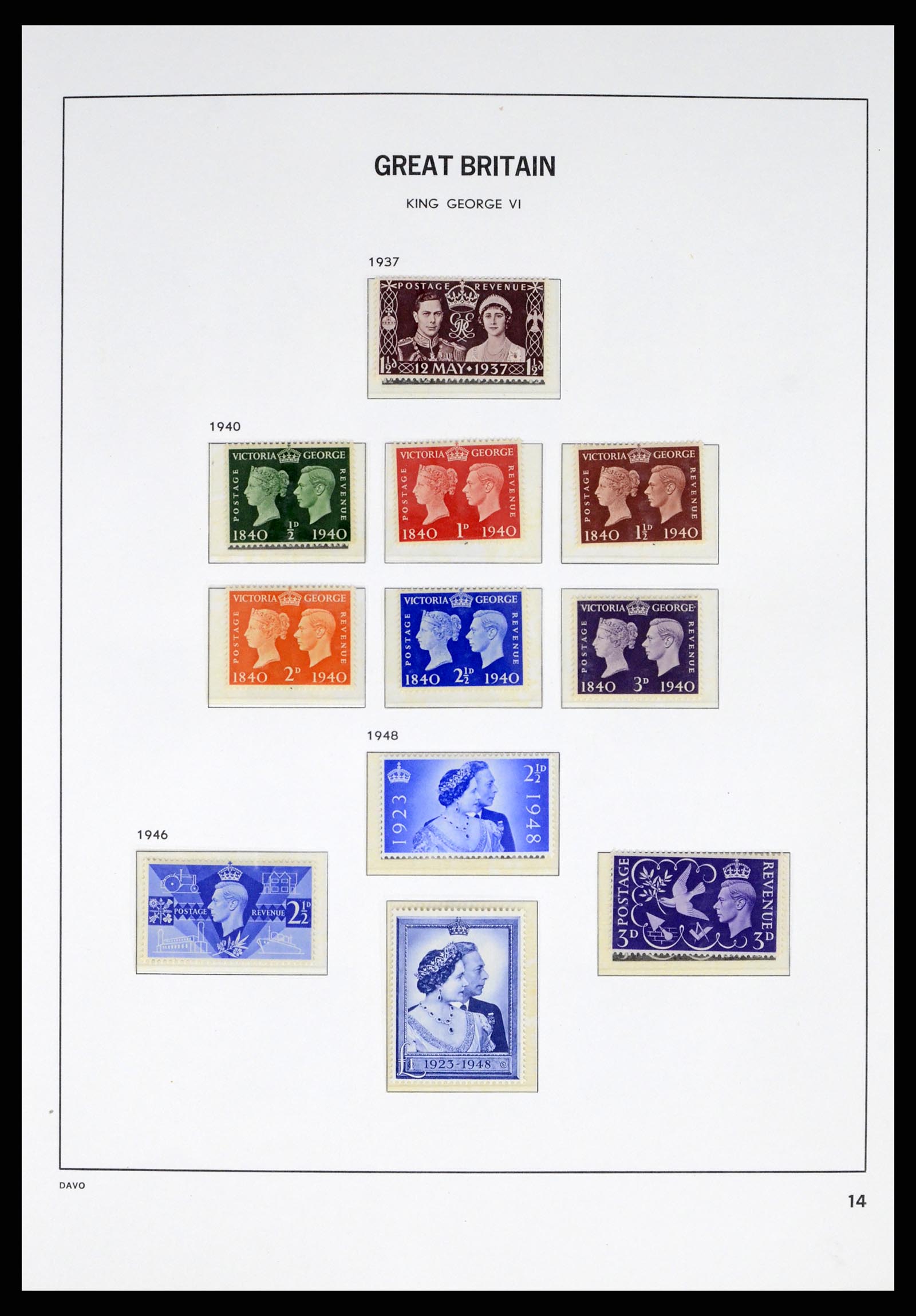 38060 0014 - Stamp collection 38060 Great Britain 1841-1970.