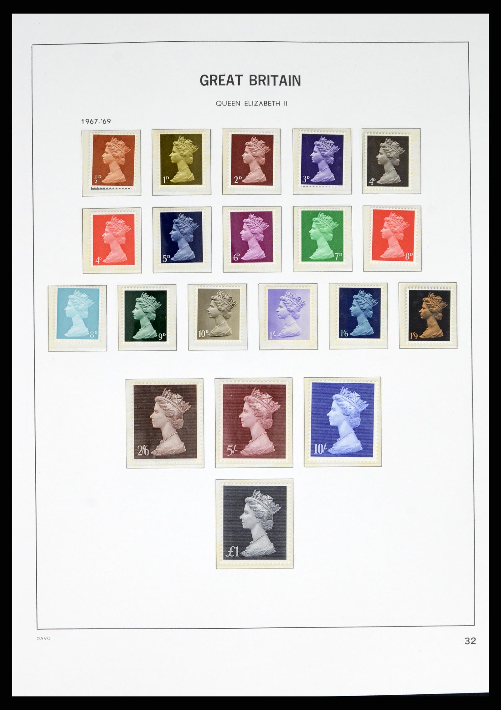38060 0042 - Stamp collection 38060 Great Britain 1841-1970.