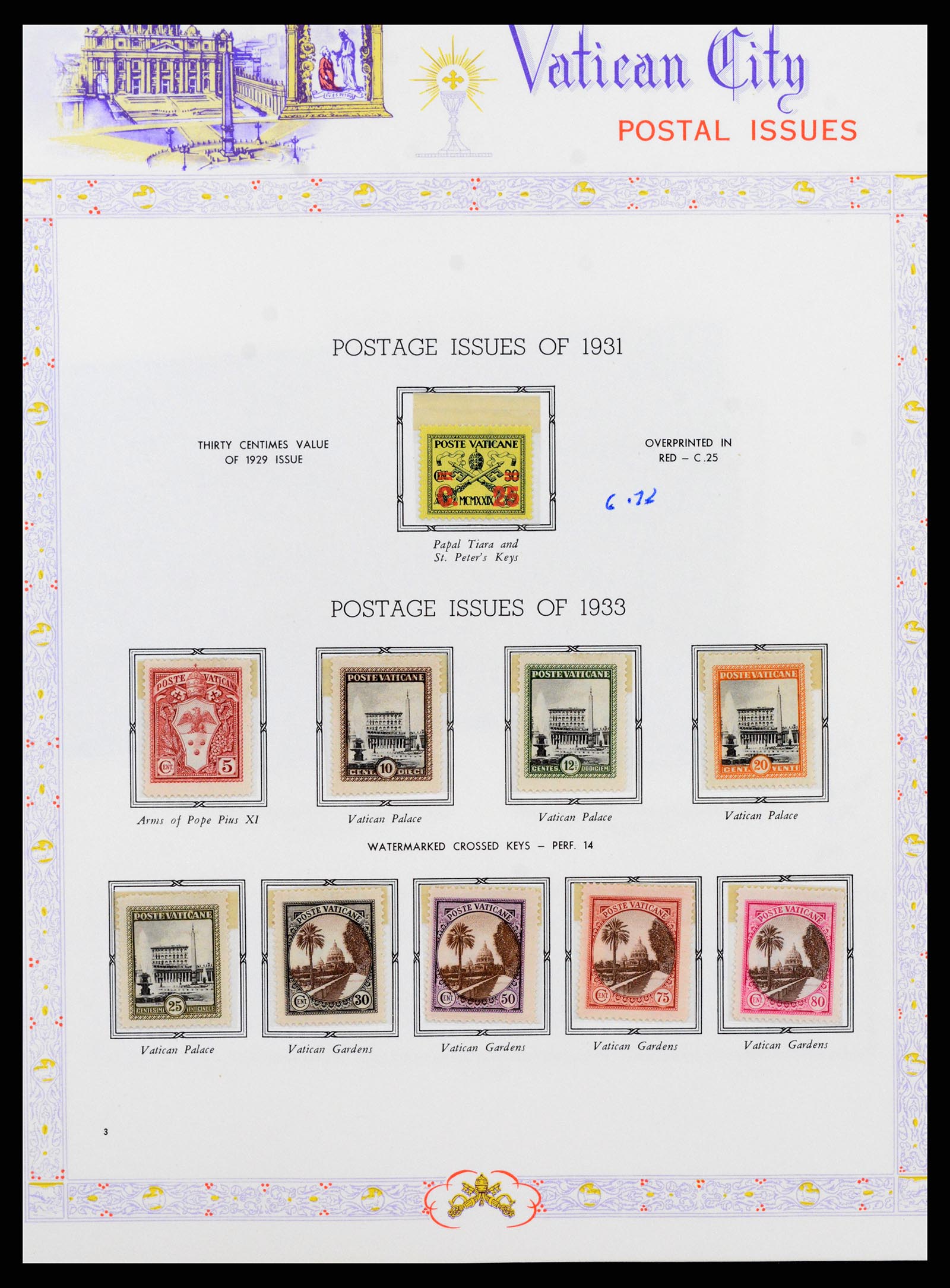 38062 003 - Postzegelverzameling 38062 Vaticaan 1929-1982.