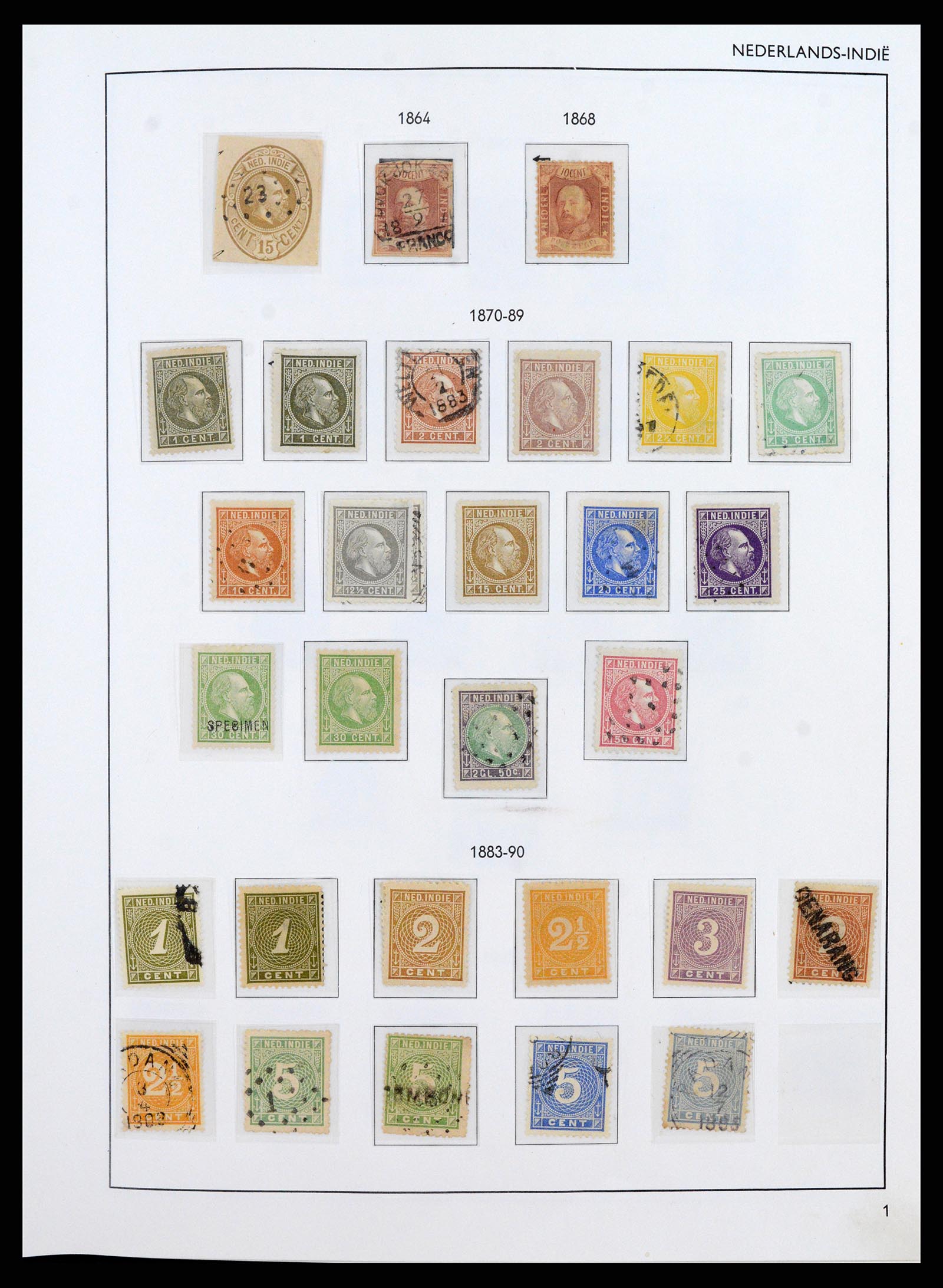38071 0001 - Stamp collection 38071 Dutch territories 1864-1960.
