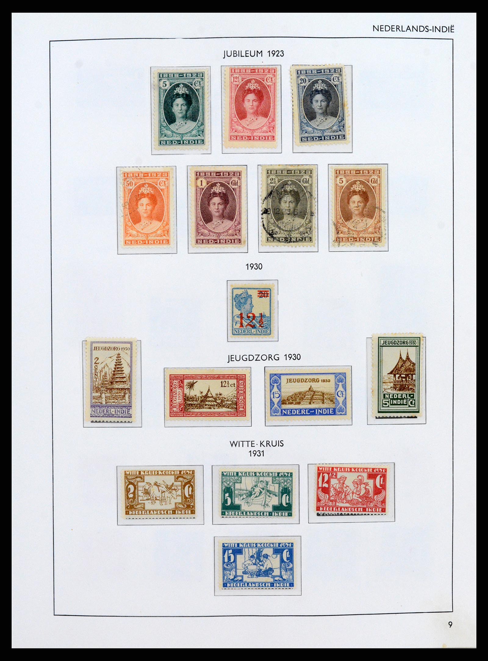 38071 0009 - Postzegelverzameling 38071 Nederlandse gebieden 1864-1960.
