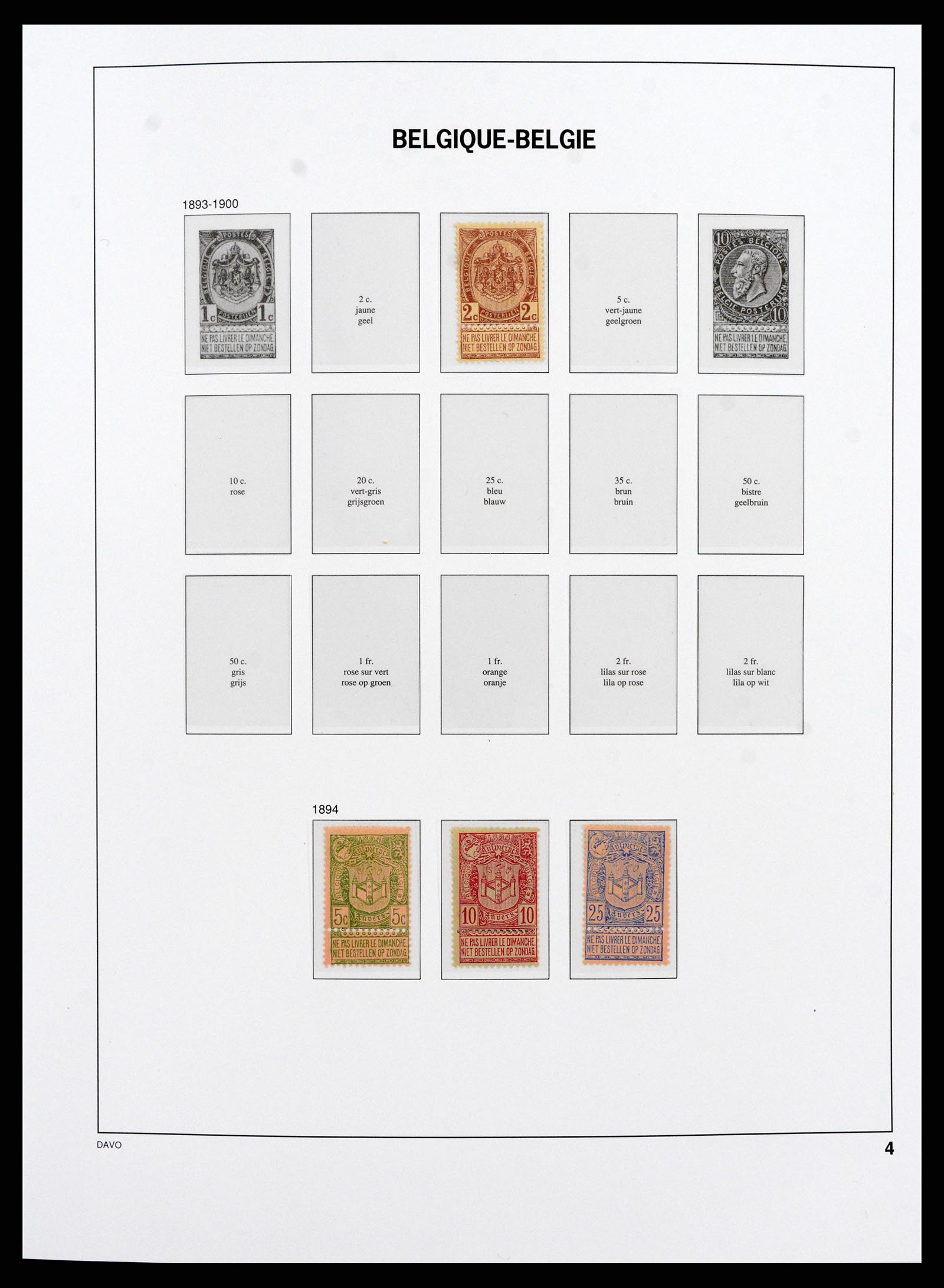 38073 004 - Postzegelverzameling 38073 België 1849-1950.