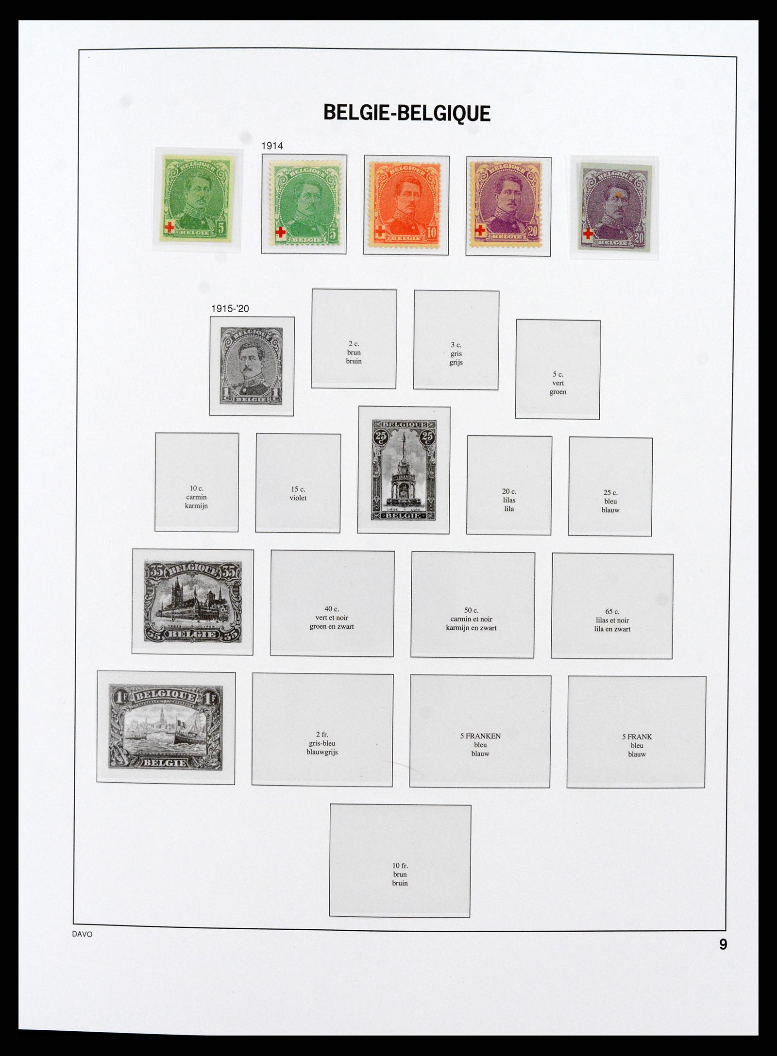 38073 009 - Postzegelverzameling 38073 België 1849-1950.