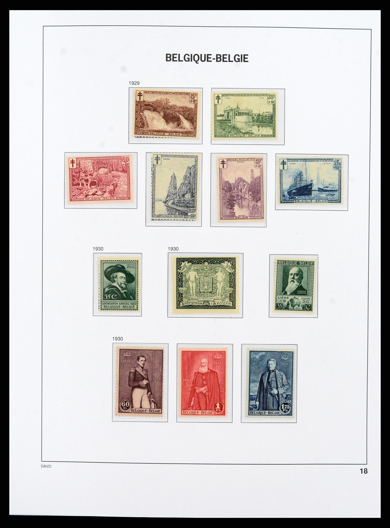 38073 016 - Postzegelverzameling 38073 België 1849-1950.