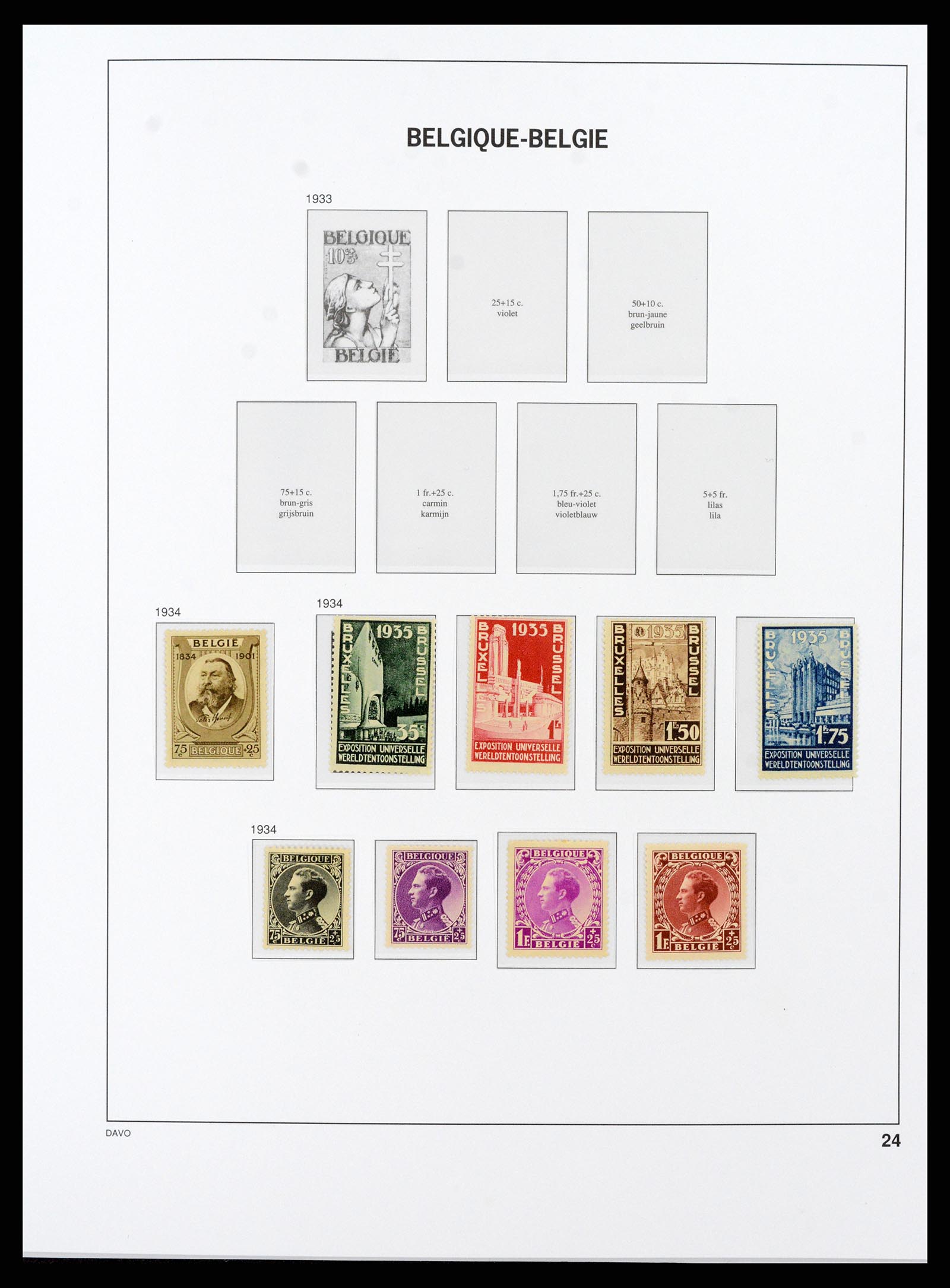 38073 020 - Postzegelverzameling 38073 België 1849-1950.