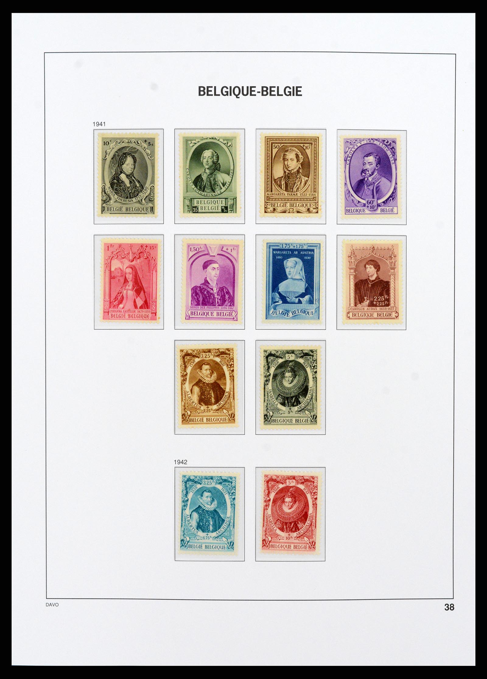 38073 031 - Postzegelverzameling 38073 België 1849-1950.