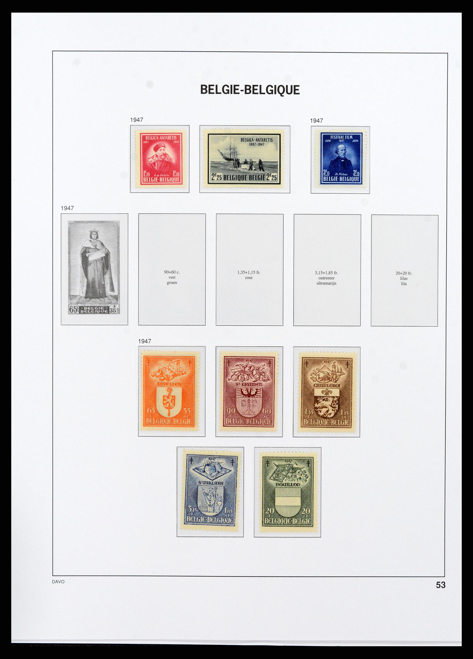 38073 047 - Postzegelverzameling 38073 België 1849-1950.