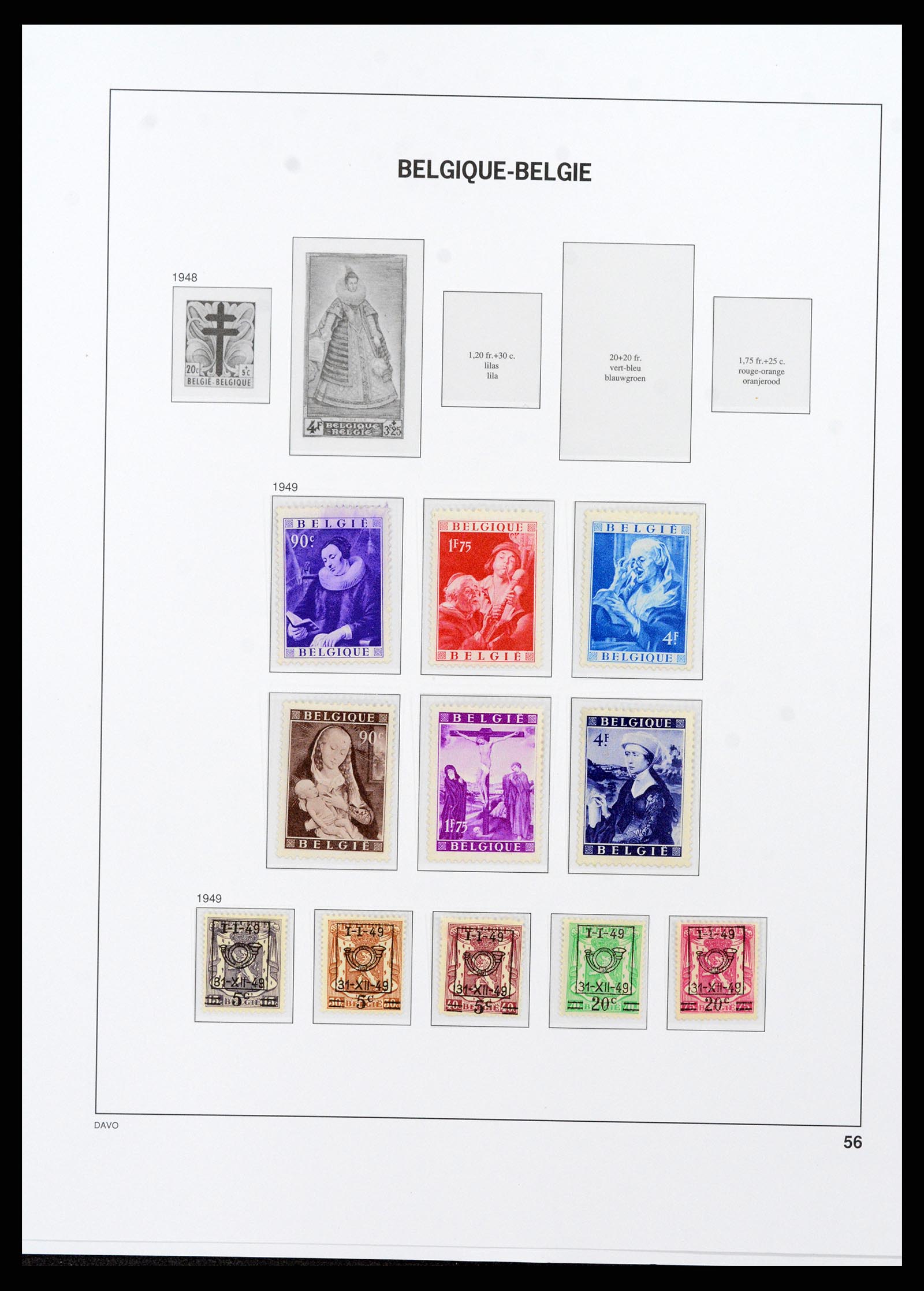 38073 050 - Postzegelverzameling 38073 België 1849-1950.